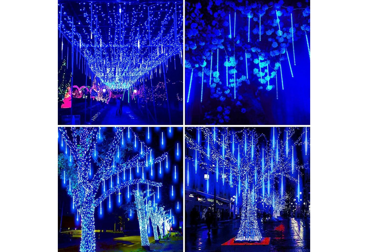 Merry 2024 LED-Lichterkette LED-Lichterkette Meteorschauer Regen Lichter,LED Dekolicht, Eiszapfen Regentropfen,30/50cm,LED Dekolicht Bild 2