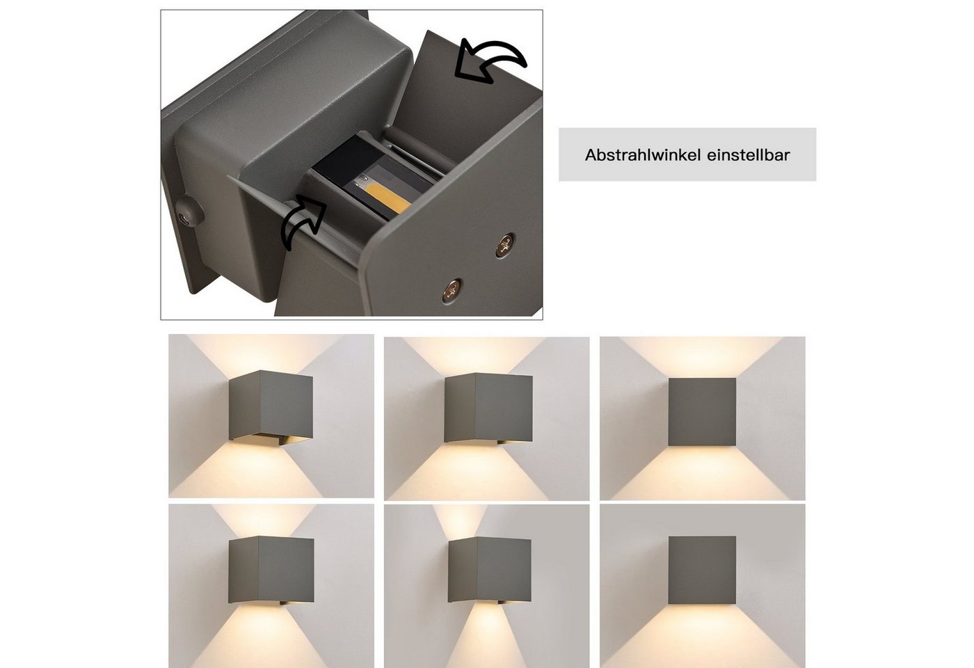 ZMH LED Wandleuchte innen Außen 5W 3000K Modern Wandlampe Flurlampe Balkon, Hochwertige Material, LED fest integriert, Warmweiß, 5W,warmweiß,IP54,für Garten,Terrasse,Treppenhaus,Hotel,Außenbereich