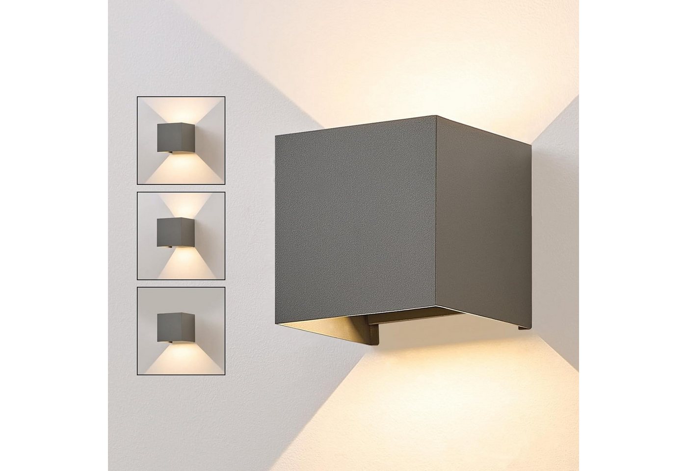 ZMH LED Wandleuchte innen Außen 5W 3000K Modern Wandlampe Flurlampe Balkon, Hochwertige Material, LED fest integriert, Warmweiß, 5W,warmweiß,IP54,für Garten,Terrasse,Treppenhaus,Hotel,Außenbereich Bild 2