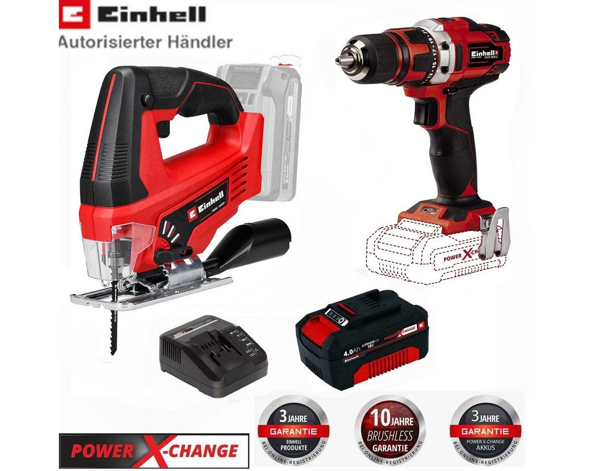Einhell Akku-Bohrschrauber Set 18V Bohrschrauber TE-CD 18/40 Stichsäge TC-JS 18V Akku 4 Ah Bild 4