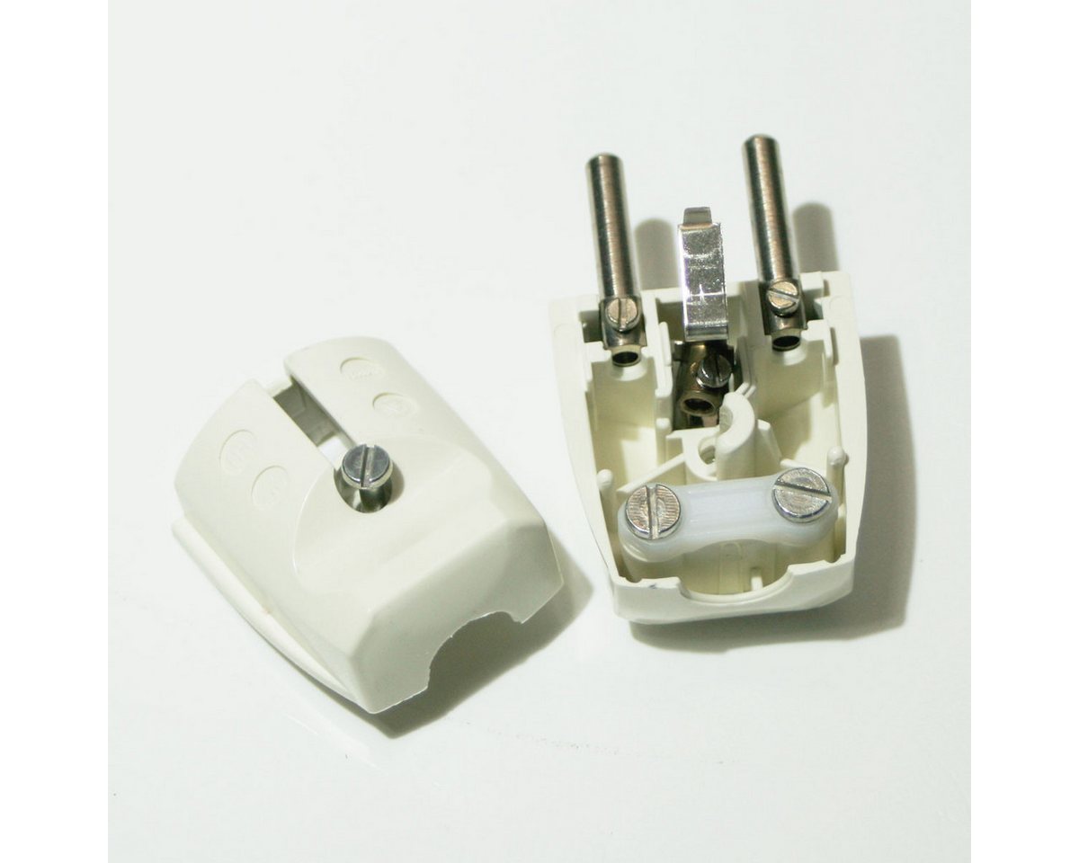 world-trading-net Schuko-Stecker SET Schuko Stecker & Kupplung weiß - Schutzkontakt Bild 5