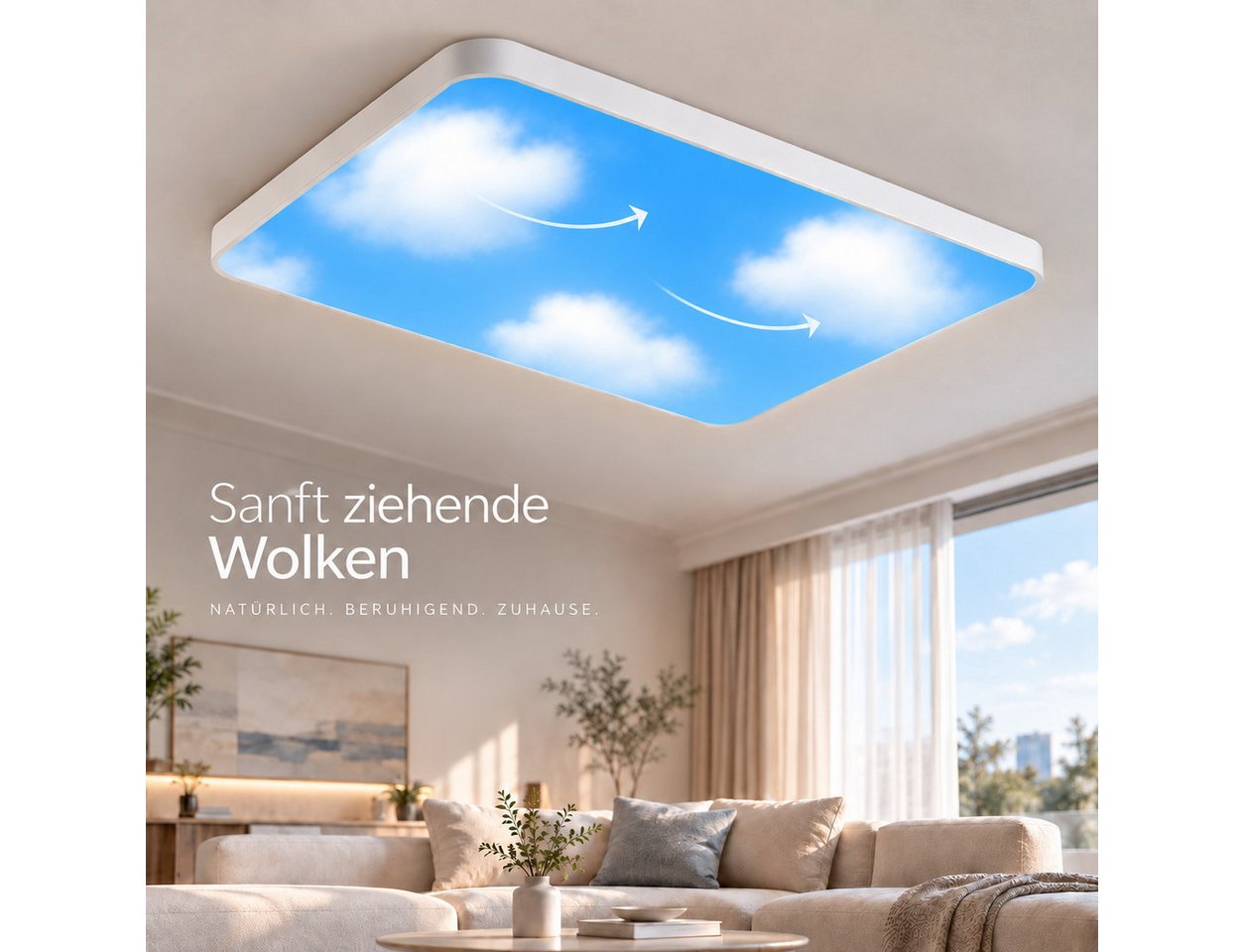 Eurotondisplay LED Deckenleuchte LED Deckenleuchte 698 RGBIC dynamische Himmel- & Naturlichteffekte, LED fest integriert, Warm bis Kaltweiß RGBIC, Lichtfarbe und Helligkeit einstellbar Bild 4
