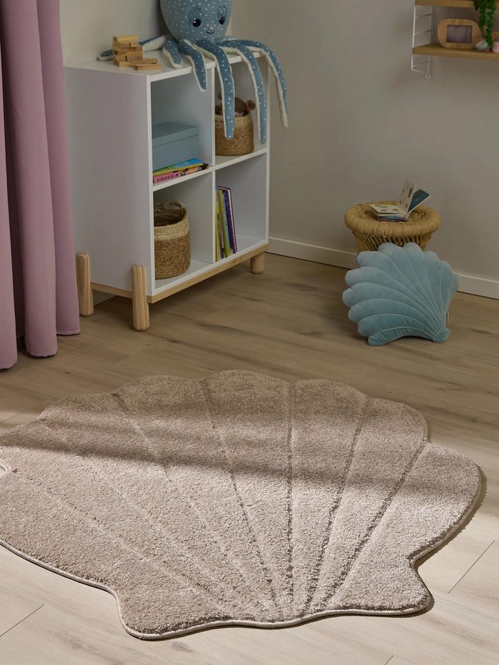 benuta Kinderteppich Nori, Sonderform, Höhe: 11 mm, Kunstfaser, Berber, Ethno-Style, Wohnzimmer Bild 4