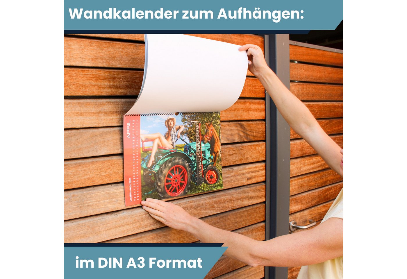 Landflirt Wandkalender Landflirtkalender 2027 Jungbauern – Frauen & Oldtimer-Traktoren DIN A3 Bild 2
