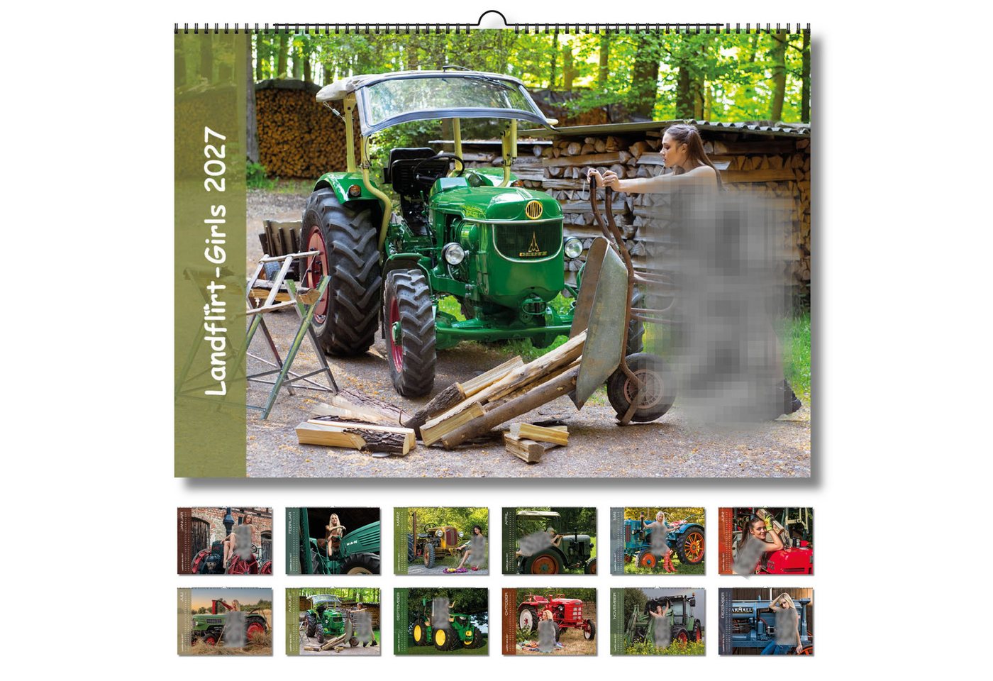 Landflirt Wandkalender Landflirtkalender 2027 Jungbauern – Frauen & Oldtimer-Traktoren DIN A3 Bild 3