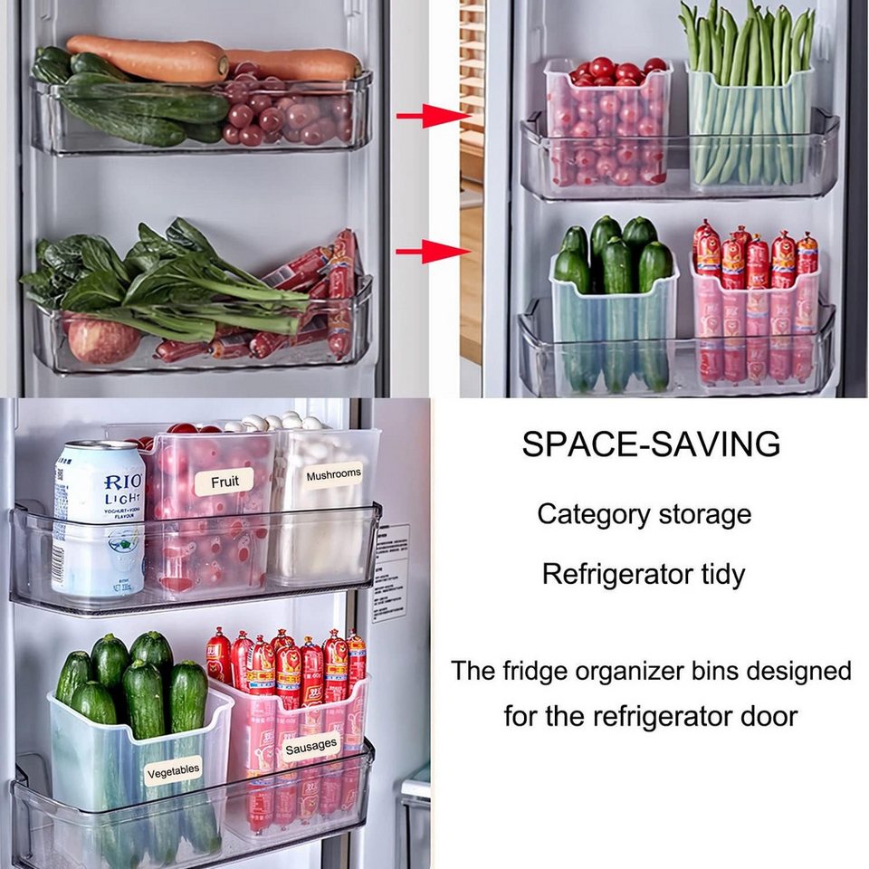 FELIXLEO Küchenorganizer-Set Kühlschrank Organizer Set 6pcs Door Aufbewahrungsbox Küche, (12-tlg) Bild 2
