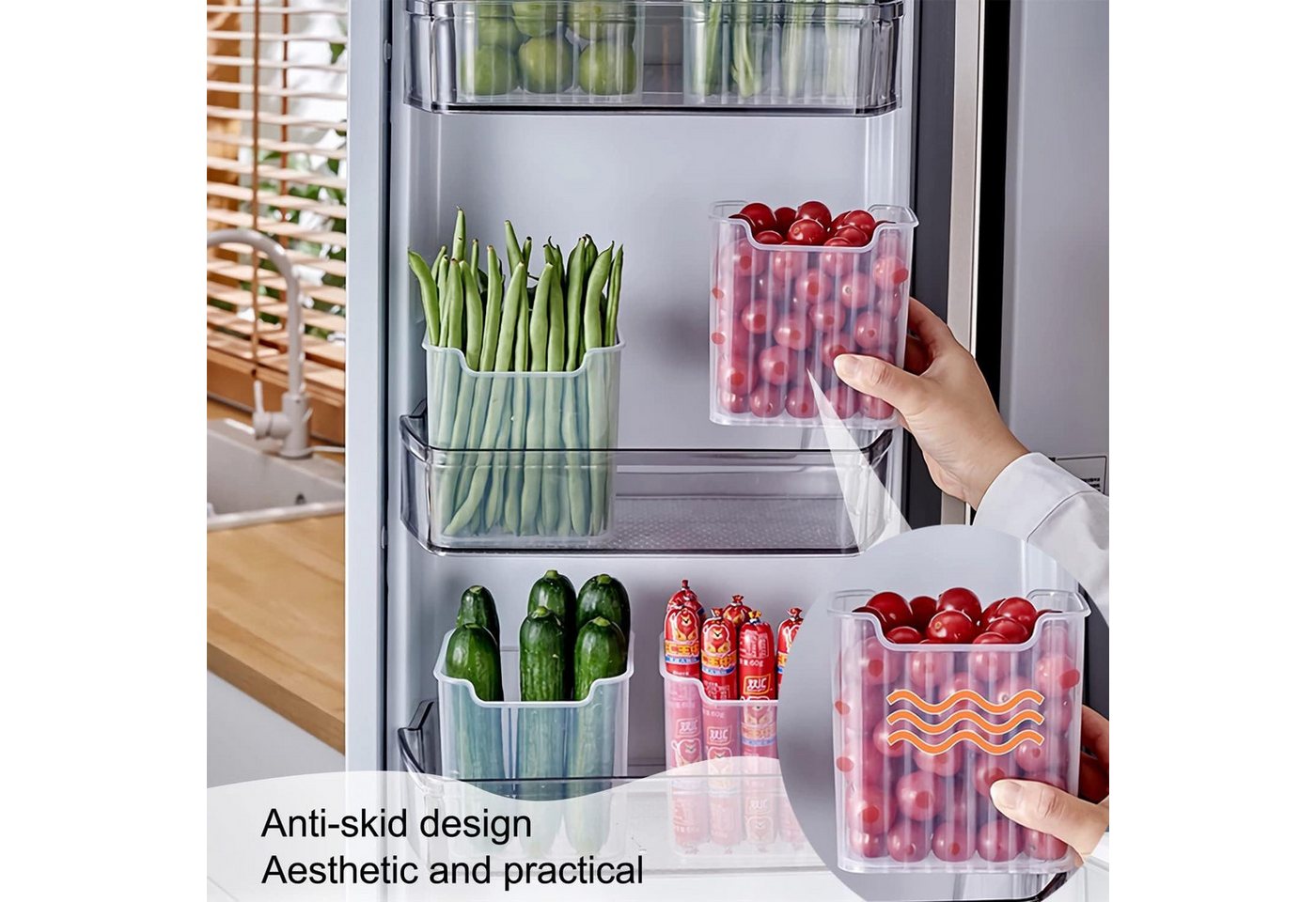 FELIXLEO Küchenorganizer-Set Kühlschrank Organizer Set 6pcs Door Aufbewahrungsbox Küche, (12-tlg) Bild 3