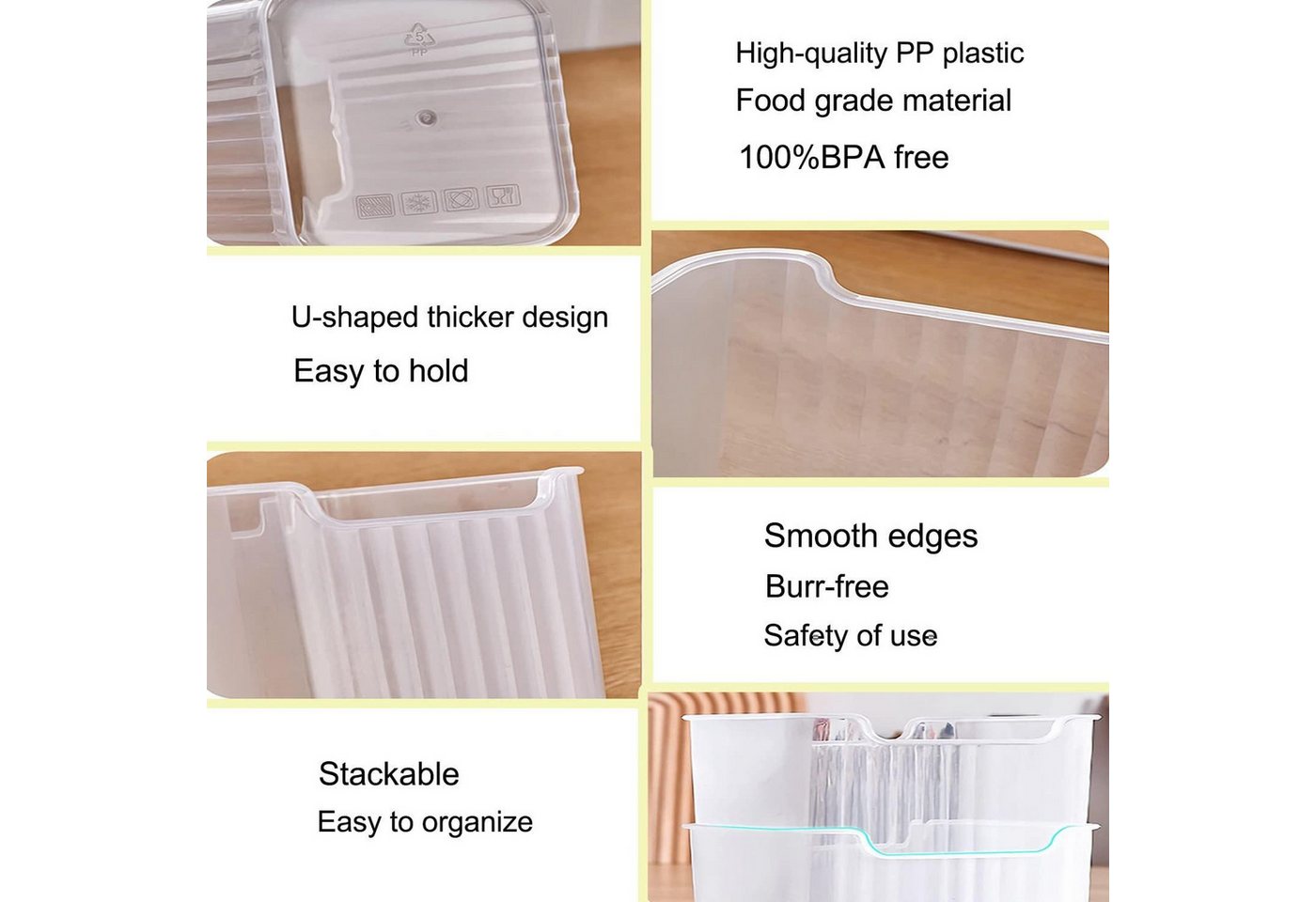FELIXLEO Küchenorganizer-Set Kühlschrank Organizer Set 6pcs Door Aufbewahrungsbox Küche, (12-tlg) Bild 4