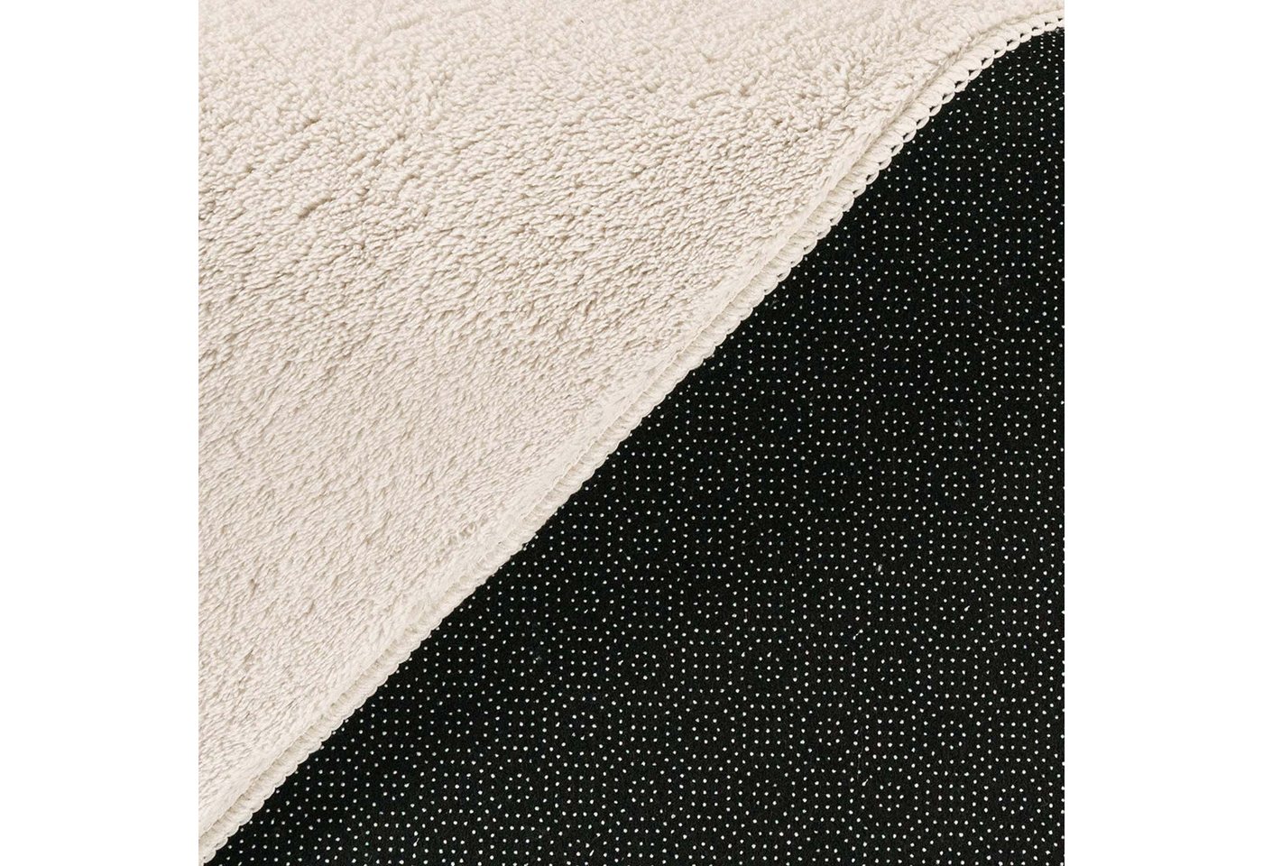 TaCa Home Teppich Supersoft Kurzflor-Teppich Uni, rechteckig, Höhe: 14 mm, Wohnzimmer Schlafzimmer Esszimmer, new creme - 50 x 80 cm Bild 2