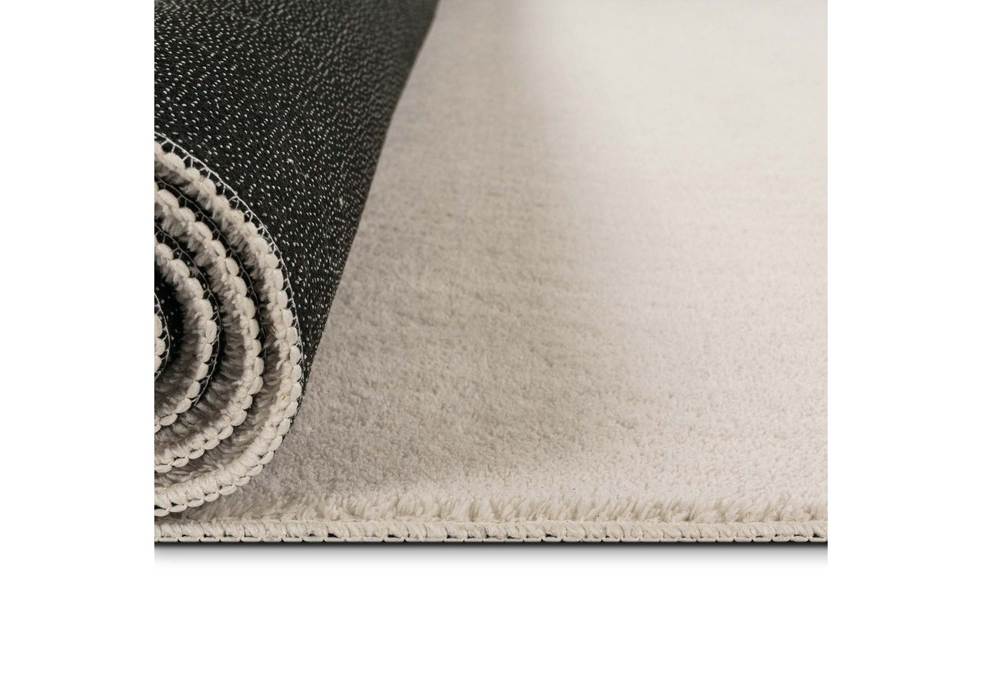 TaCa Home Teppich Supersoft Kurzflor-Teppich Uni, rechteckig, Höhe: 14 mm, Wohnzimmer Schlafzimmer Esszimmer, new creme - 50 x 80 cm Bild 4