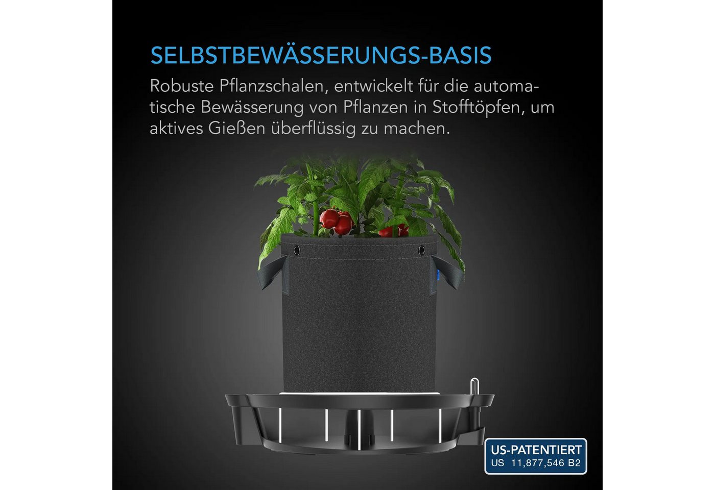 AC INFINITY Bewässerungssystem AC Infinity Bewässerungsbasis für Stofftöpfe, (4er-Set, 4 Selbstbewässerungs-Basen XL), Selbstbewässerungsbasis, 8,3 Liter, 45 kg belastbar Bild 5