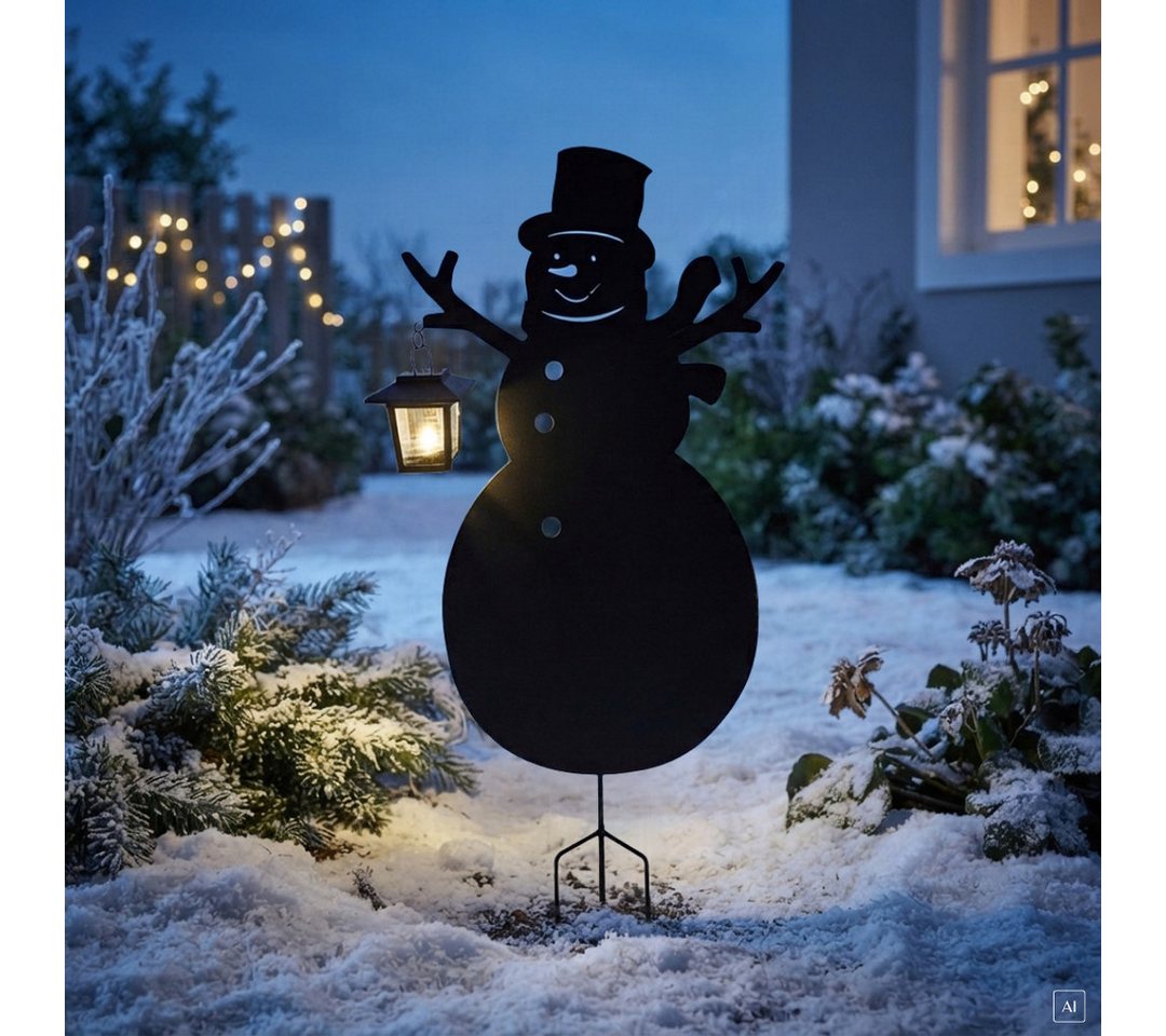 abc HOME LED Gartenleuchte Schneemann mit Laterne, LED, Solarpanel, 59 cm, LED fest integriert, warmweiß Bild 2