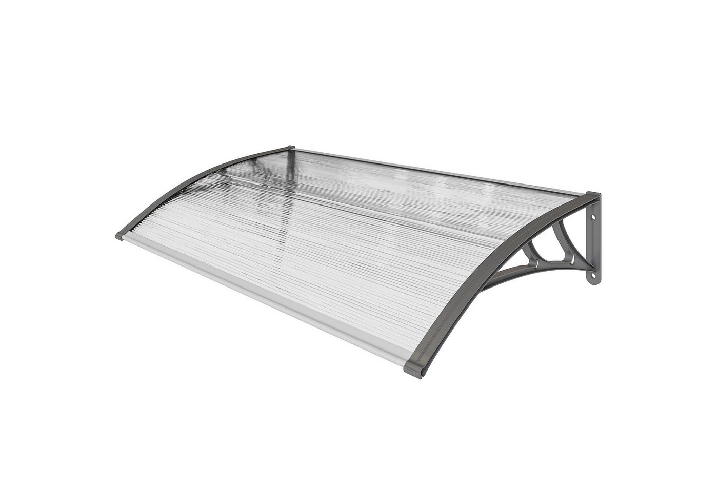 MC Star Pavillon Türüberdachung, Schutz vor Regen, Wind und Hagel, Polycarbonat, Aluminium, 110 x 60 x 18 cm, Grau Bild 2