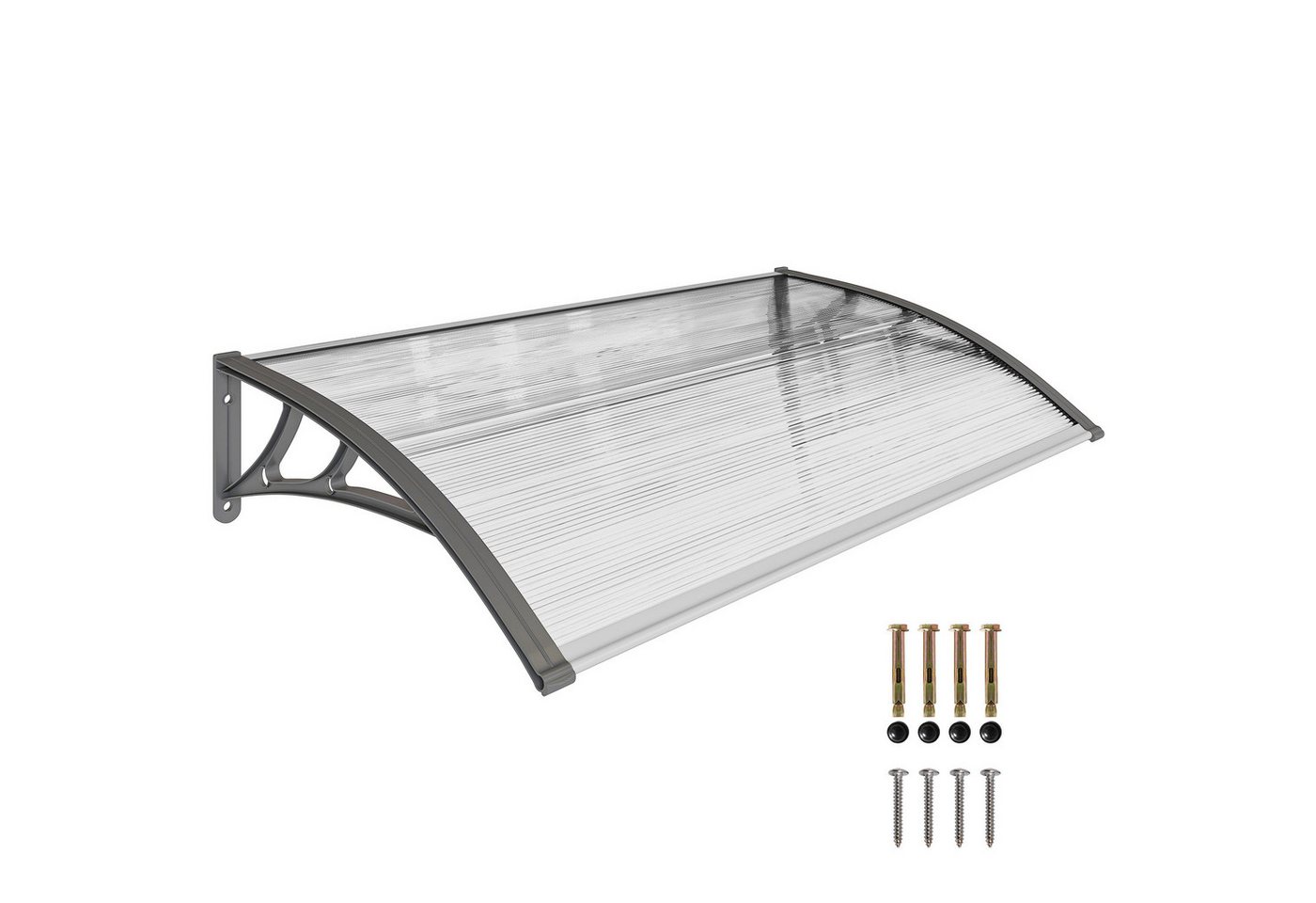 MC Star Pavillon Türüberdachung, Schutz vor Regen, Wind und Hagel, Polycarbonat, Aluminium, 110 x 60 x 18 cm, Grau Bild 5