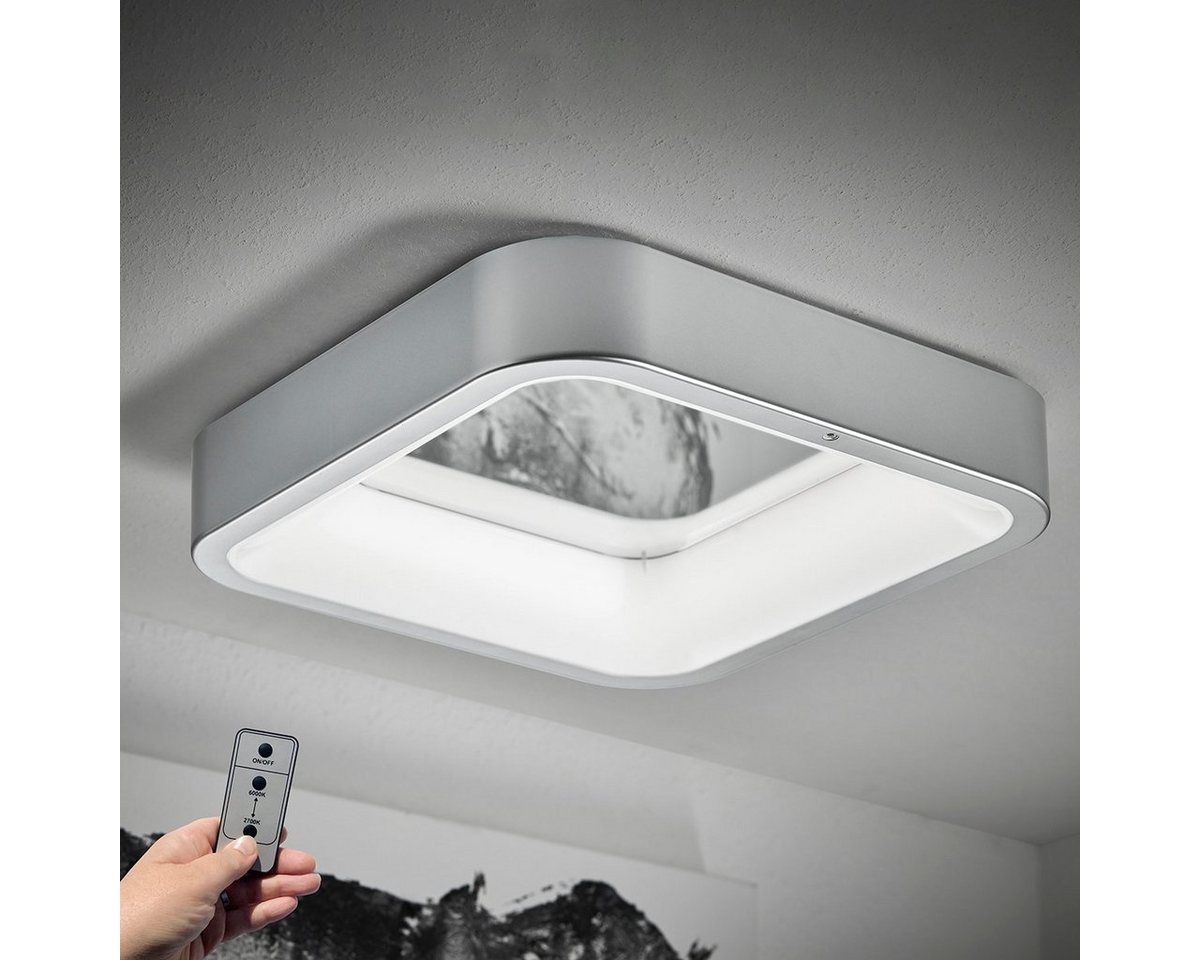 MeLiTec LED Deckenleuchte D111 Smart Home, LED fest integriert, warmweiß - kaltweiß, LED Leuchte Smart Home Deckenleuchte Wandlampe chrom-matt 35x35x8 cm Bild 3