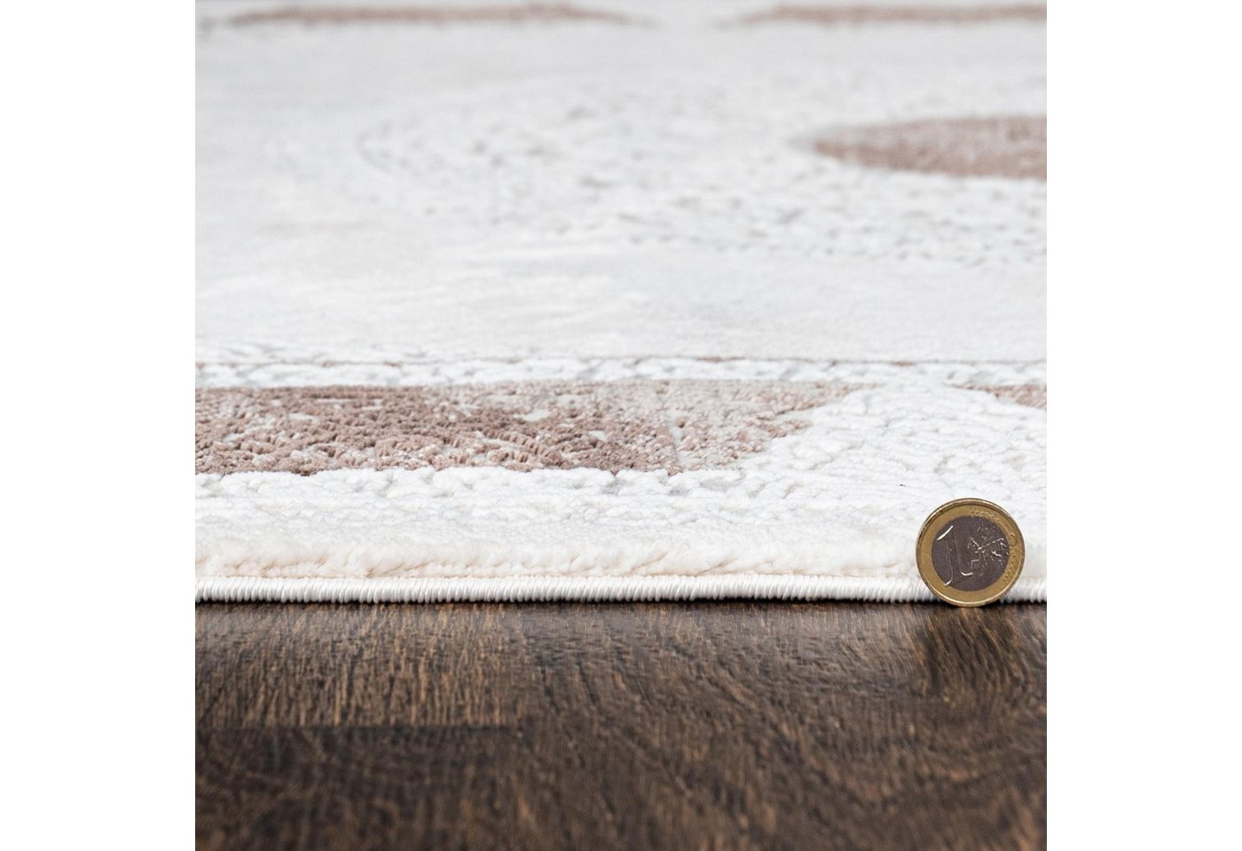 Mazovia Orientteppich Klassisch Bordüre Beige Creme Flur, Diele, Küche, Büro, Fußbodenheizung Bild 4