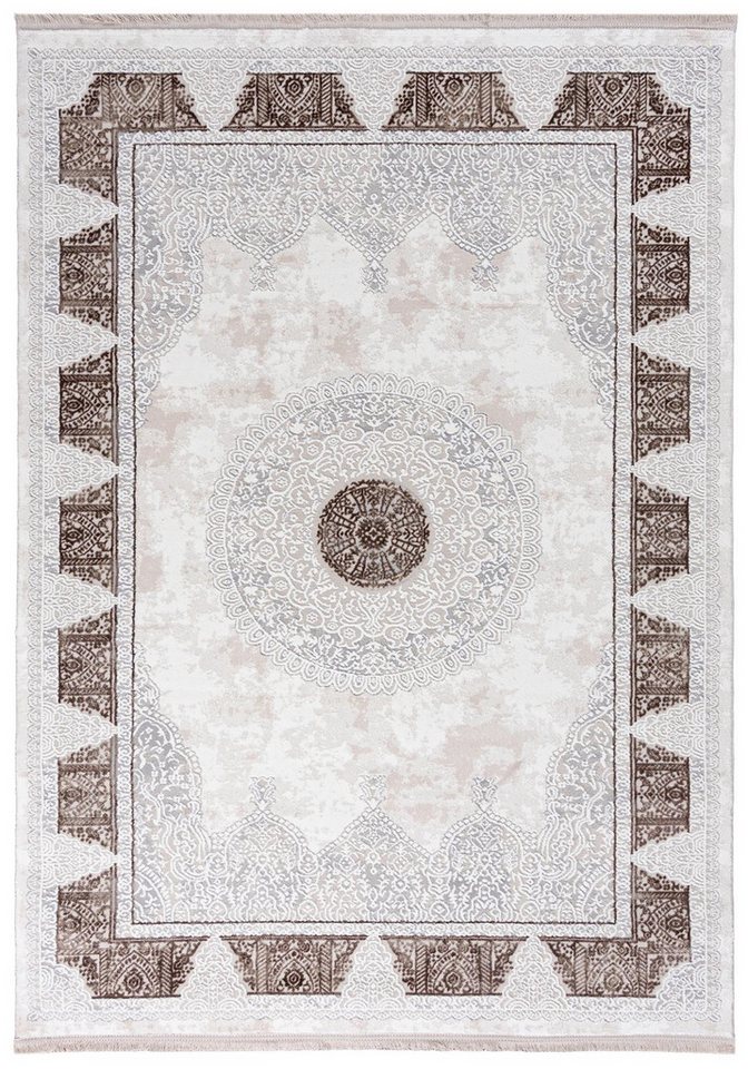 Mazovia Orientteppich Klassisch Bordüre Beige Creme Flur, Diele, Küche, Büro, Fußbodenheizung Bild 5