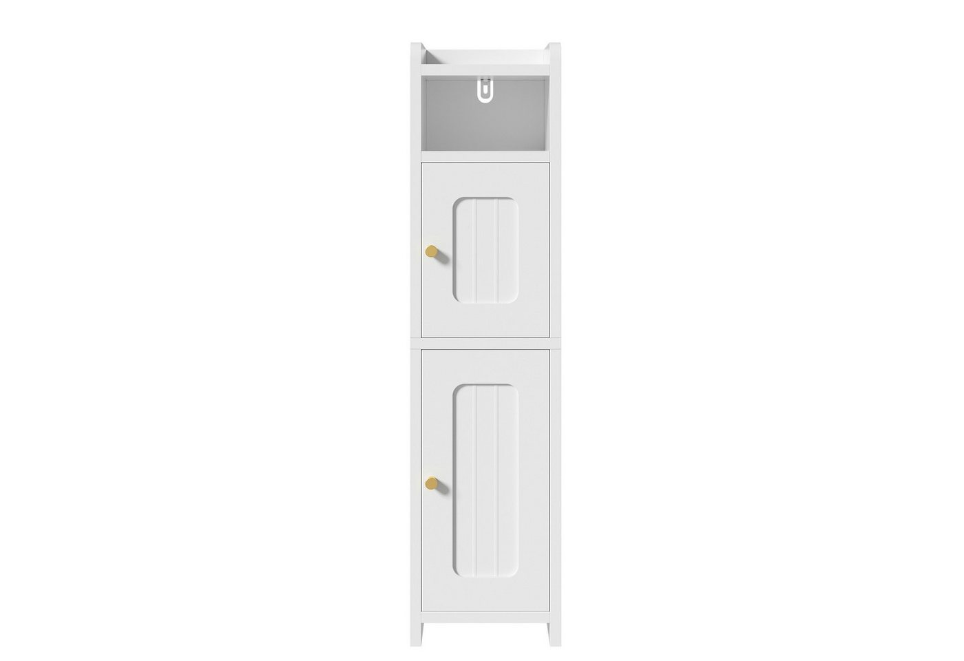 Flieks Badkommode schmaler Hochschrank Badezimmerschrank mit verstellbarer Einlegeboden (1 St., 20x20x80 cm), Multifunktionsschrank Mehrzweckschrank Weiß, Metallgriff & Kippschutz Bild 5