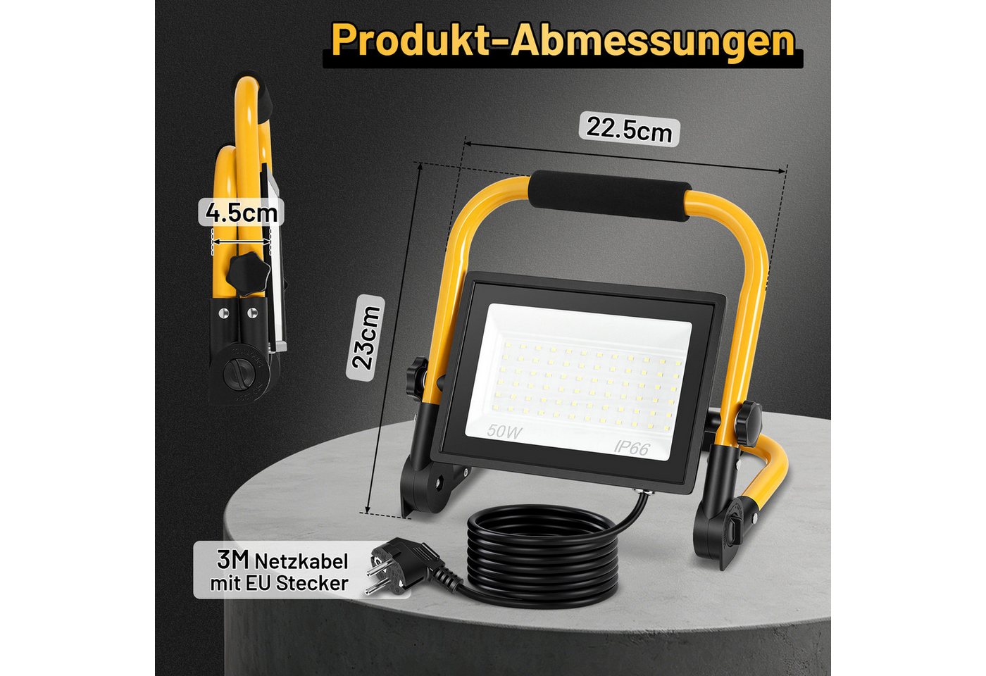 Clanmacy LED Flutlichtstrahler LED Baustrahler 50W-200W Fluter Kaltweiß 6500K 120° Arbeitsleuchte Bild 3