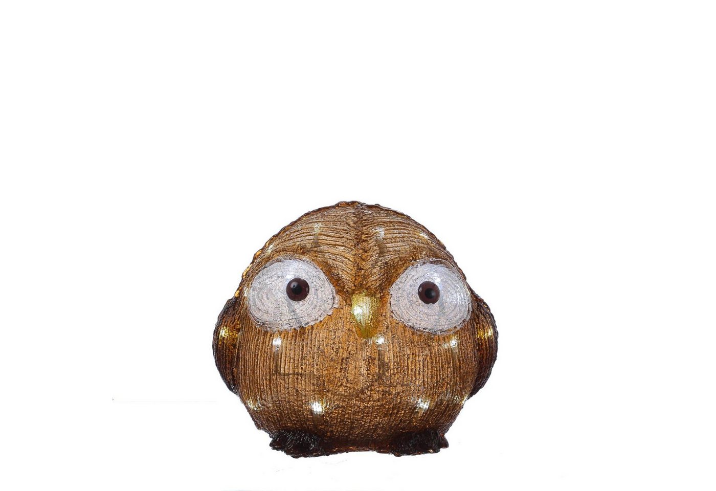 MARELIDA LED Dekofigur LED Eule mit offenen Augen Acryl Tierfigur Gartenfigur H: 21cm, LED Classic, kaltweiss (5300K bis 6000K)