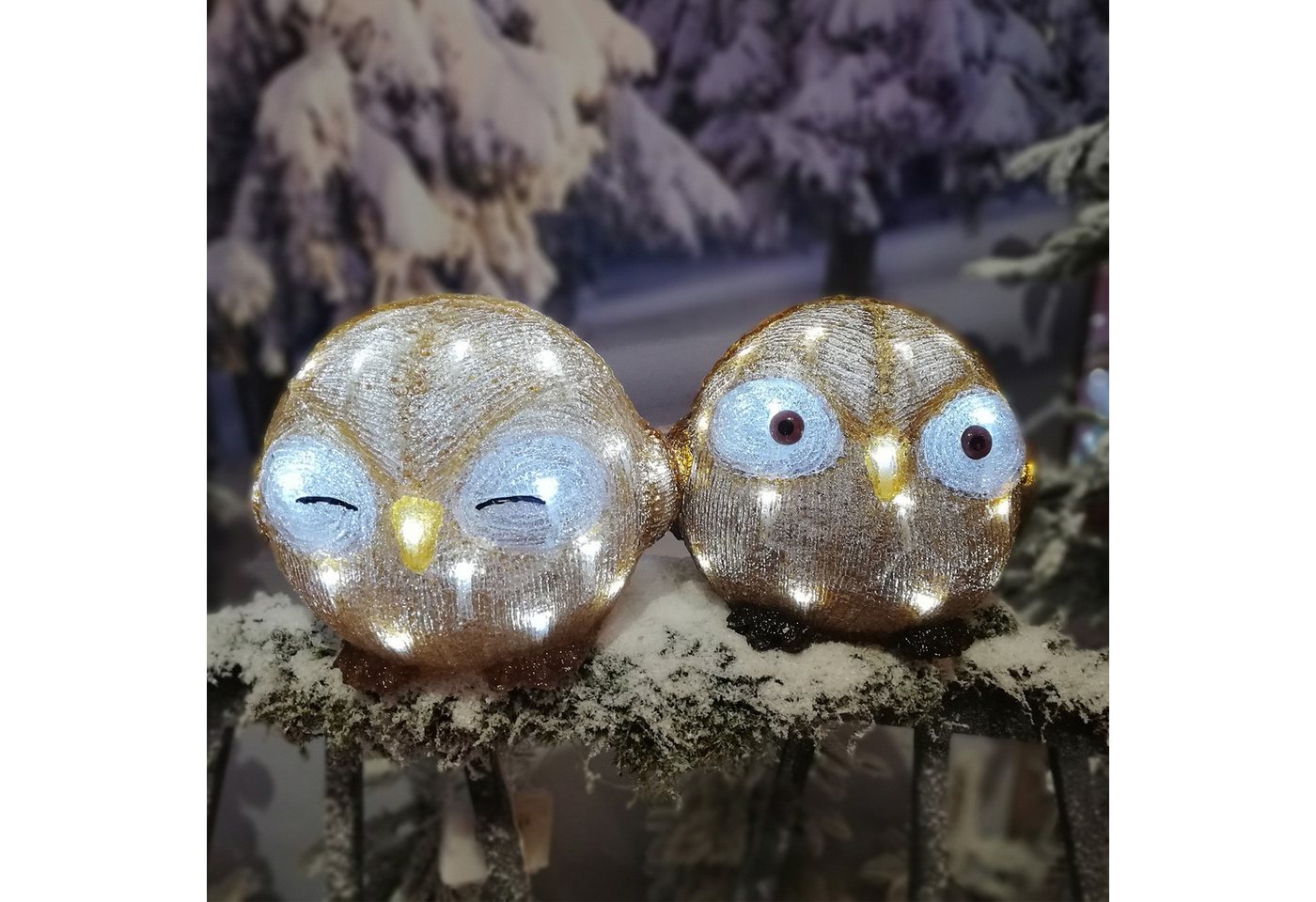 MARELIDA LED Dekofigur LED Eule mit offenen Augen Acryl Tierfigur Gartenfigur H: 21cm, LED Classic, kaltweiss (5300K bis 6000K) Bild 2