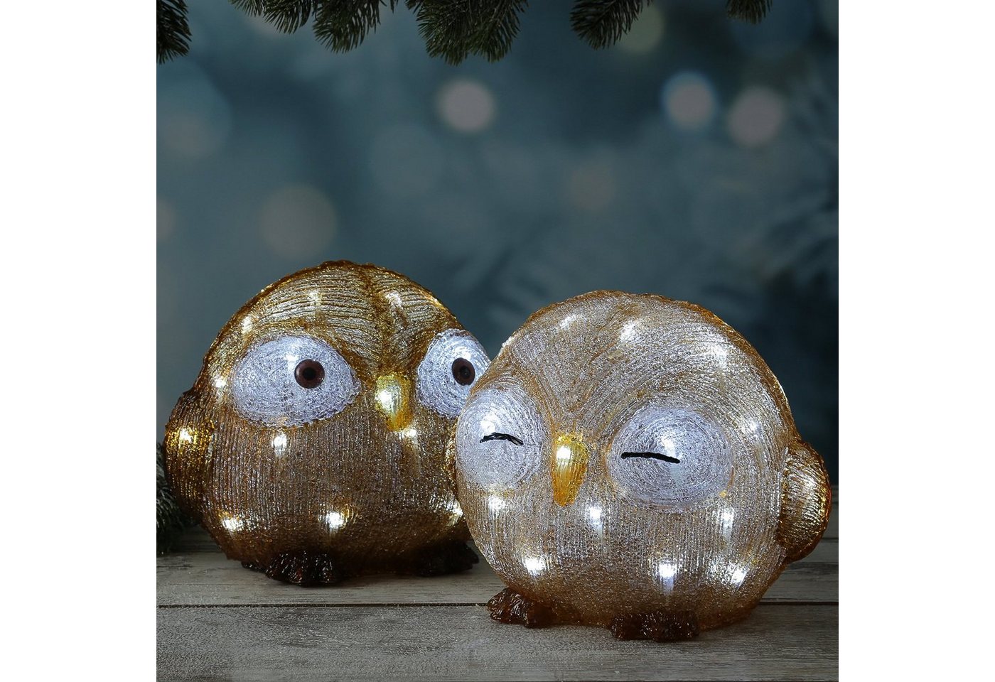 MARELIDA LED Dekofigur LED Eule mit offenen Augen Acryl Tierfigur Gartenfigur H: 21cm, LED Classic, kaltweiss (5300K bis 6000K) Bild 3
