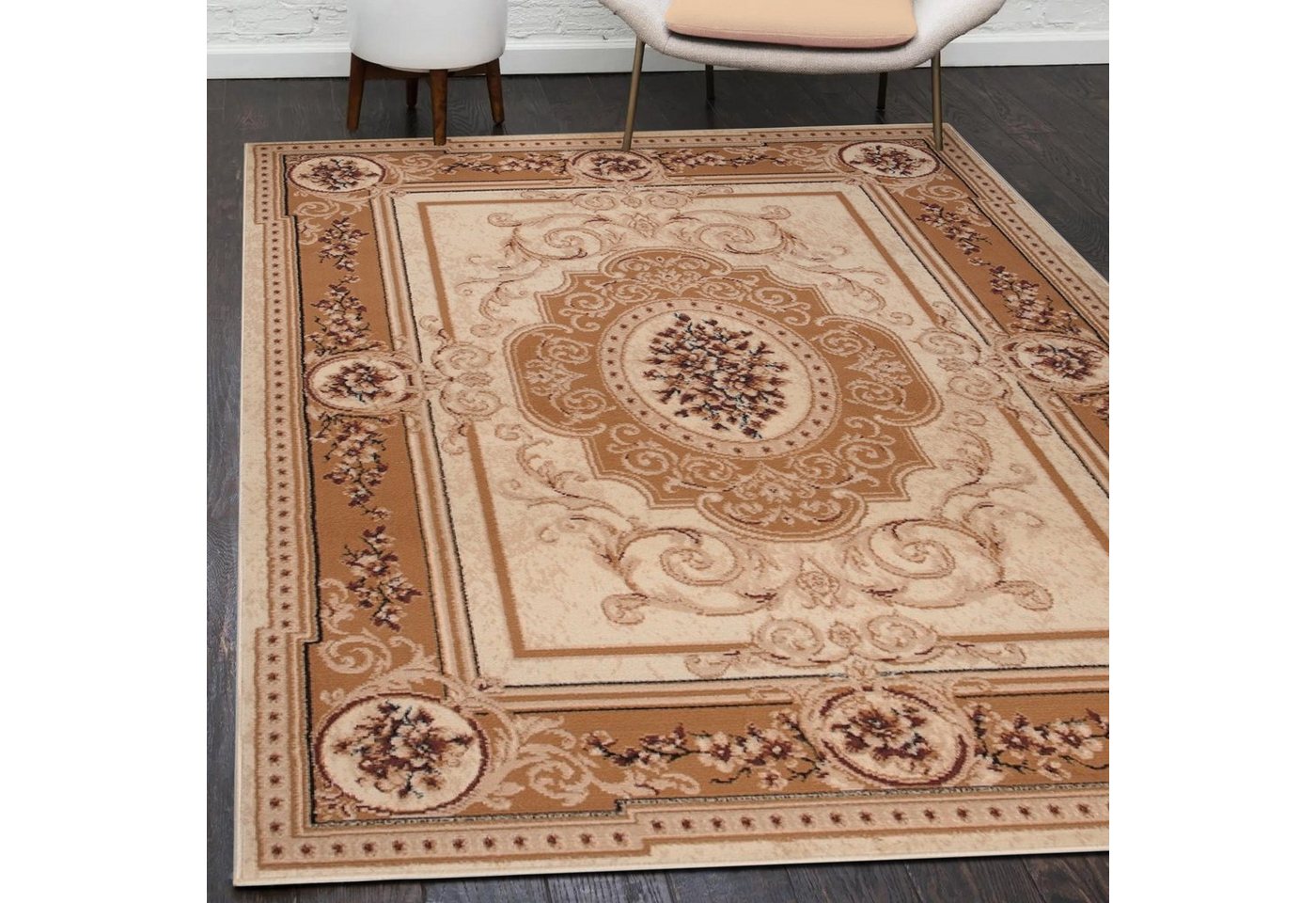 Mazovia Orientteppich Klassisch Orientalisch Beige Creme Wohnzimmer, Schlafzimmer, Büro, Fußbodenheizung Bild 3