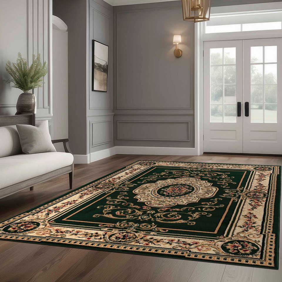 Mazovia Orientteppich Klassisch Orientalisch Grün Wohnzimmer, Schlafzimmer, Büro, Esszimmer, Fußbodenheizung Bild 3