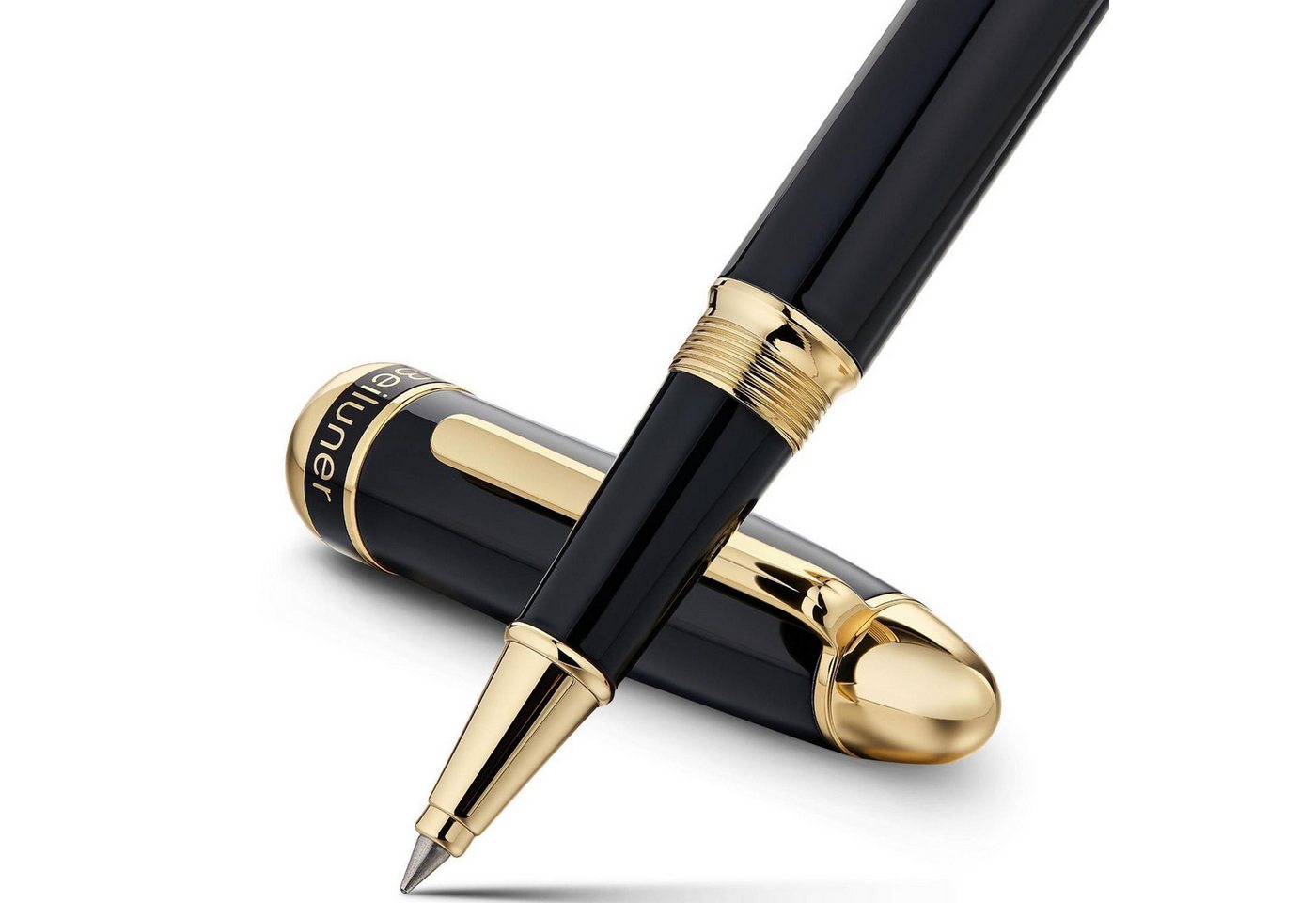 LuxusKollektion Tintenroller Rollerball Luxus Schwarz/Gold 24K Gold Piano Lack