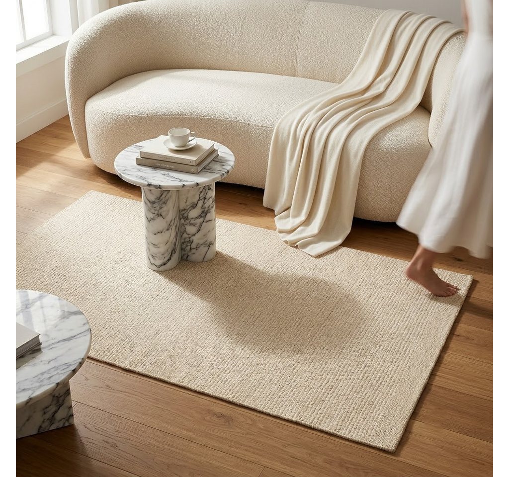 Elegant Floors Teppich Kelim Taupe, rechteckig, Höhe: 9 mm, Wolle, Rechteckig, Höhe: 9 mm, Weiche Haptik, pflegeleicht und für Fußbodenheizung geeignet Bild 5