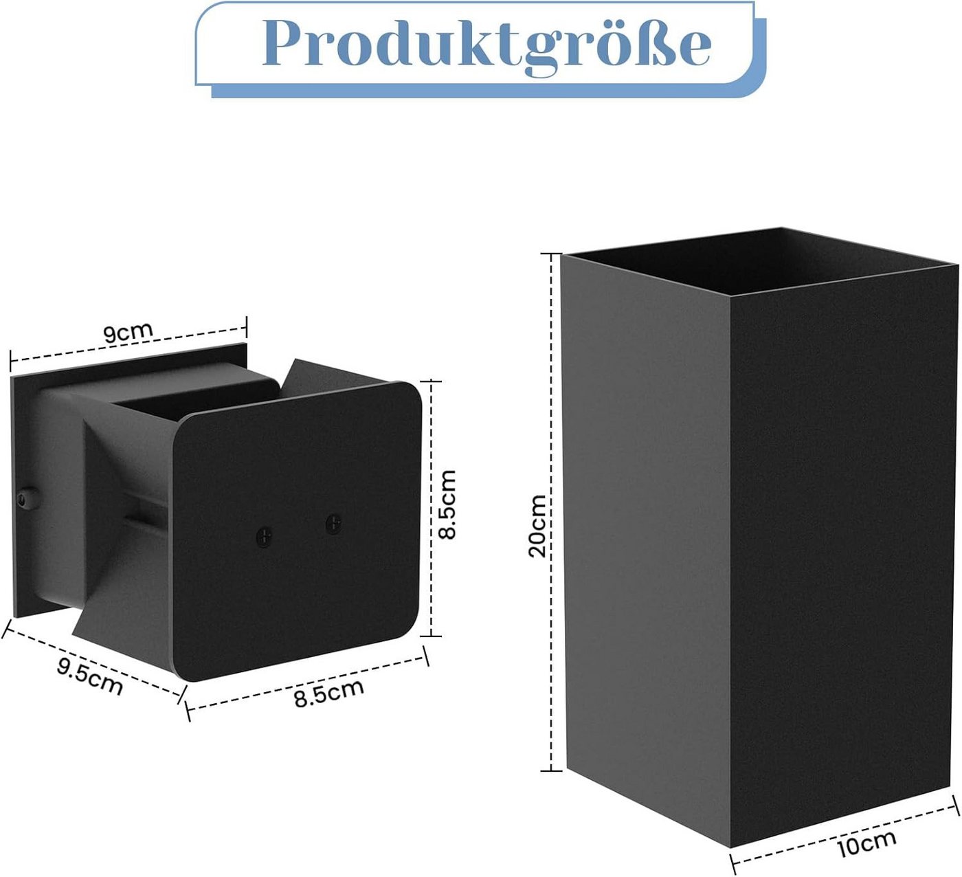 ZMH LED Wandleuchte Außenwandleuchte Schwarz Up Down 7W Wandstrahler Wand Treppenhaus, LED fest integriert, Warmweiß, 5W,IP54,1 Stück,Treppenlampe,Flurlampe,wandlampe aussen Bild 3