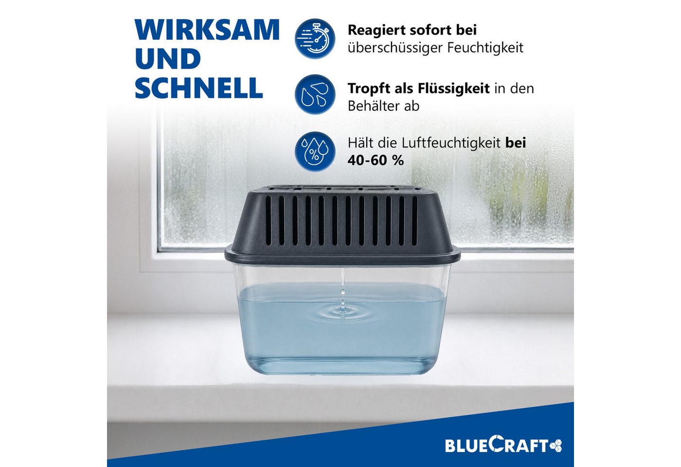 BlueCraft Luftentfeuchter-Nachfüllpack 30x 1kg Prills im Vliesbeutel für Granulat Box ohne Strom Nachfüller, für Granulat Box, für Zuhause Schlafzimmer Wohnung Nachfüllbeutel gegen Schimmel