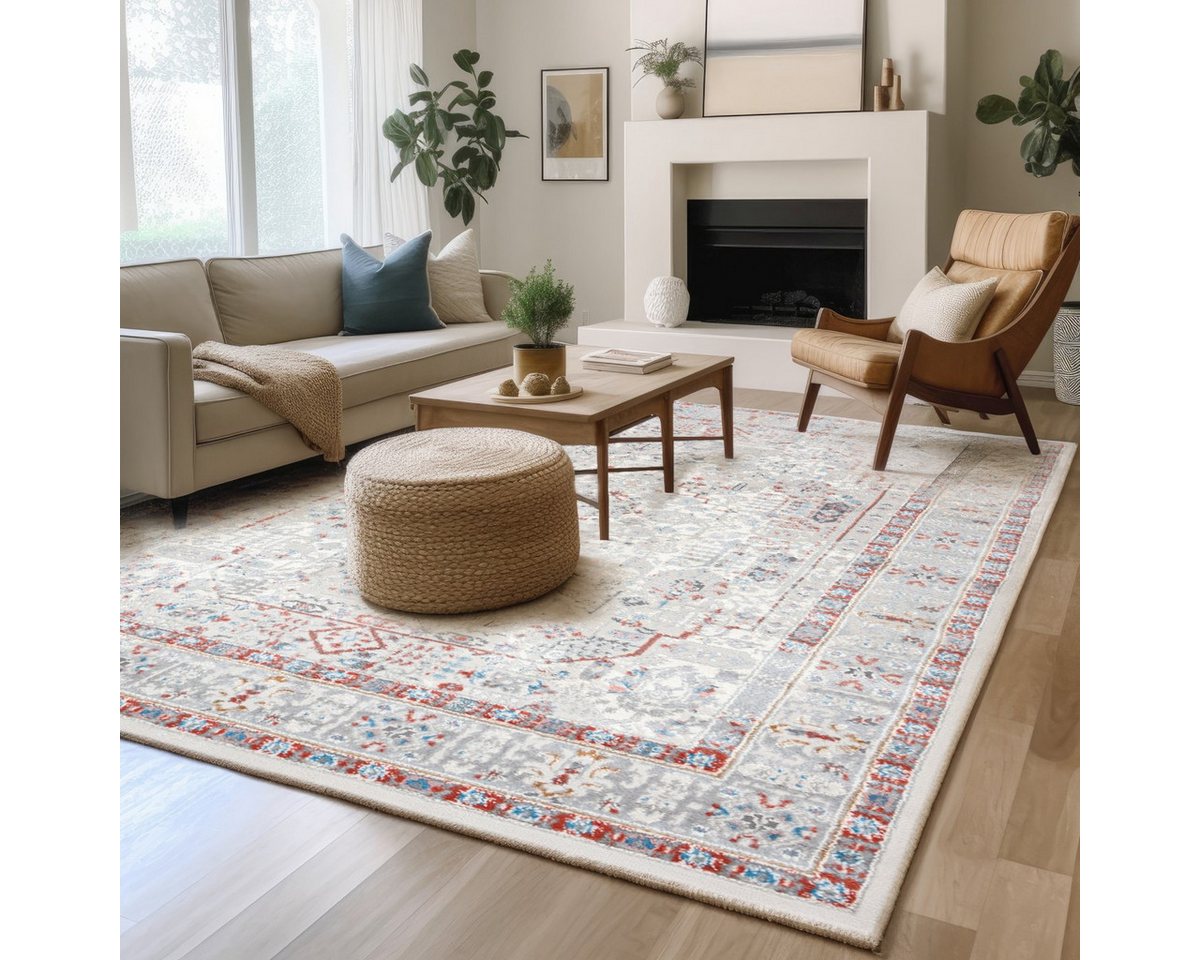 Mazovia Orientteppich Orientalisch Bordüre Beige Creme Wohnzimmer, Schlafzimmer, Esszimmer, Fußbodenheizung Bild 3