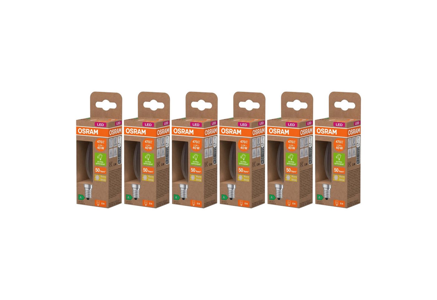 Osram LED-Leuchtmittel Osram LED LSSPCLB40 – 2.2W E14, 2700K Warmweiß, 6er-Pack, 6 St. Bild 2