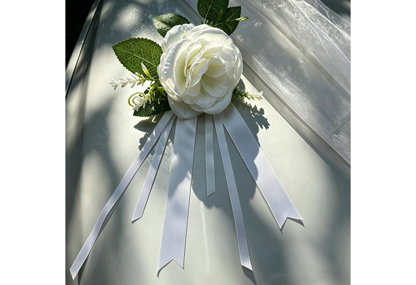 LuxusKollektion Girlande Autoschmuck Hochzeit Herzförmig, Seidenblumen Deko