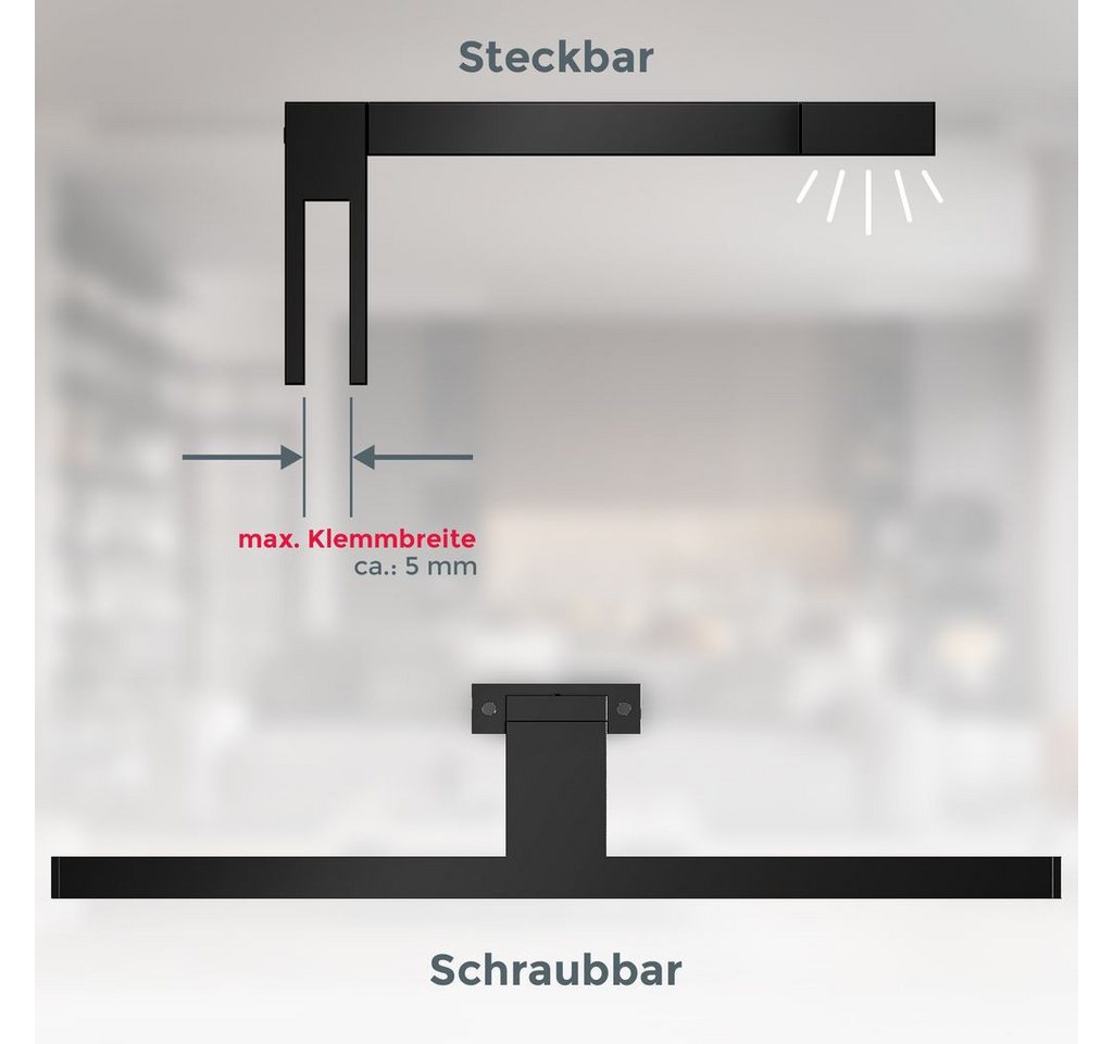 B.K.Licht LED Spiegelleuchte Badleuchte LED Spiegelleuchte 30cm Schminklicht, LED fest integriert, 2700K - Extra-Warmweiß, 4000K 5W 650lm Badezimmer-Beleuchtung Spiegelschrank schwarz - BKL1405