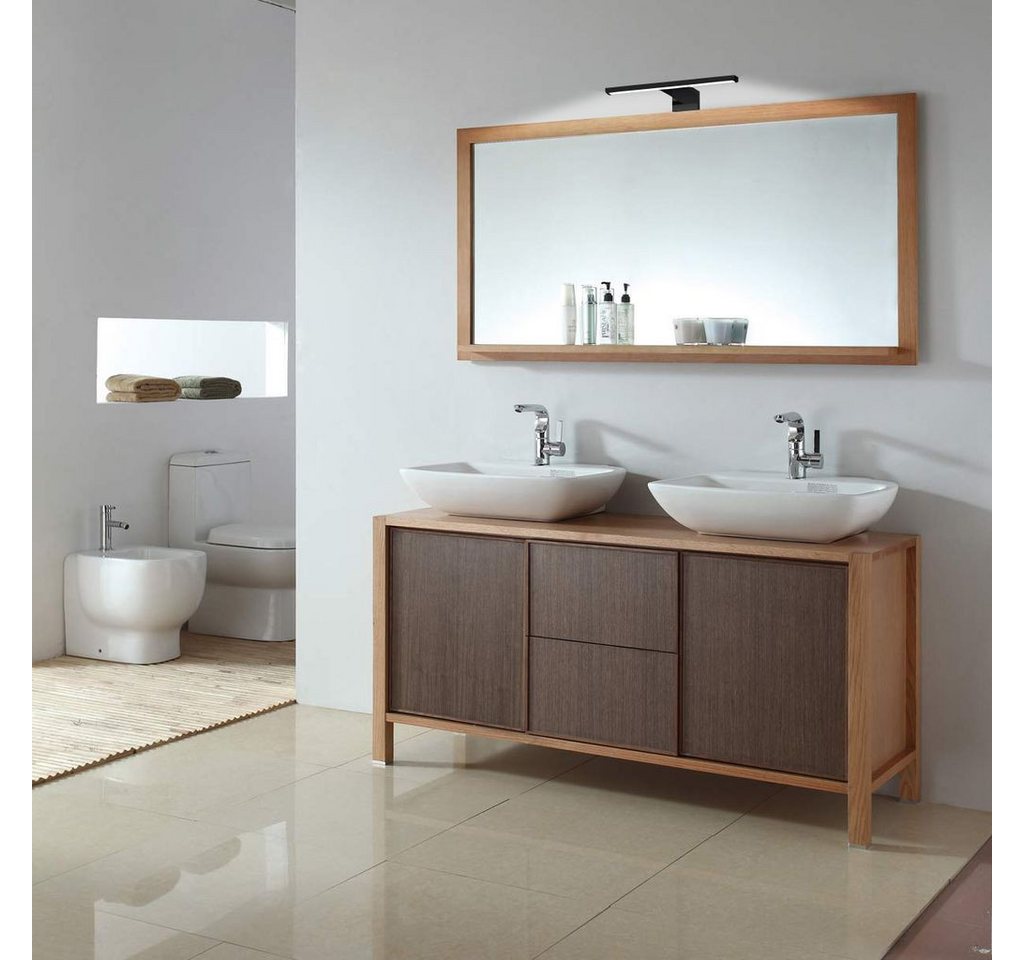 B.K.Licht LED Spiegelleuchte Badleuchte LED Spiegelleuchte 30cm Schminklicht, LED fest integriert, 2700K - Extra-Warmweiß, 4000K 5W 650lm Badezimmer-Beleuchtung Spiegelschrank schwarz - BKL1405 Bild 2