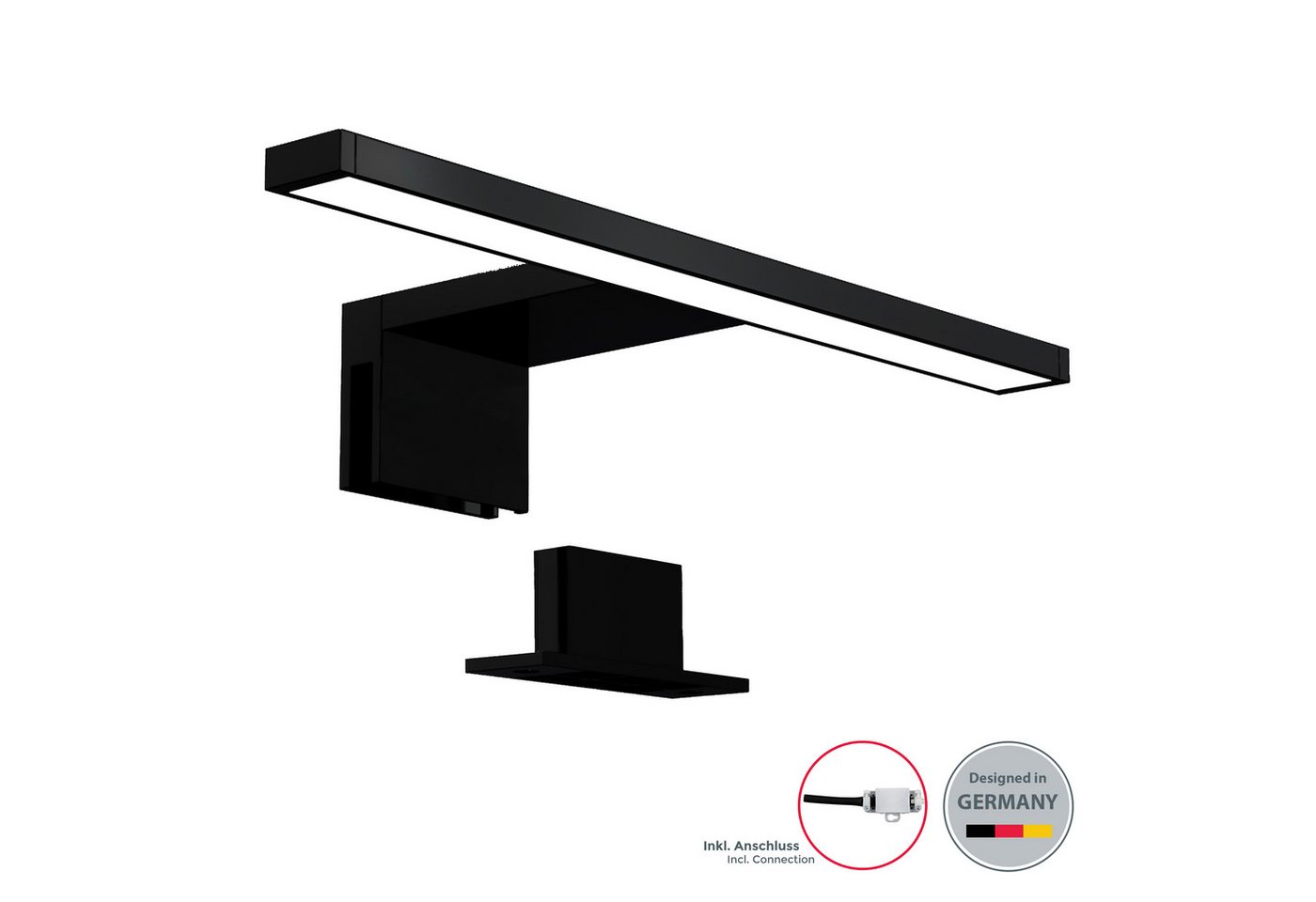 B.K.Licht LED Spiegelleuchte Badleuchte LED Spiegelleuchte 30cm Schminklicht, LED fest integriert, 2700K - Extra-Warmweiß, 4000K 5W 650lm Badezimmer-Beleuchtung Spiegelschrank schwarz - BKL1405 Bild 4