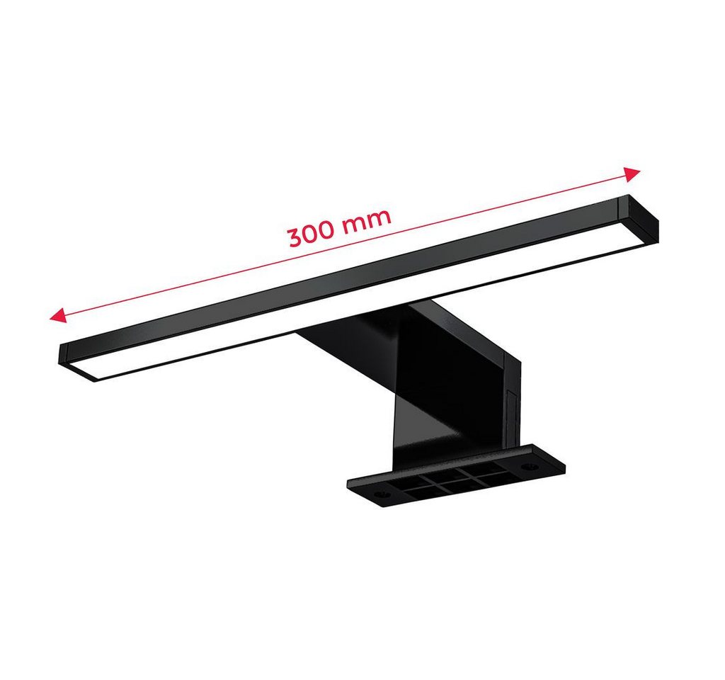 B.K.Licht LED Spiegelleuchte Badleuchte LED Spiegelleuchte 30cm Schminklicht, LED fest integriert, 2700K - Extra-Warmweiß, 4000K 5W 650lm Badezimmer-Beleuchtung Spiegelschrank schwarz - BKL1405 Bild 5