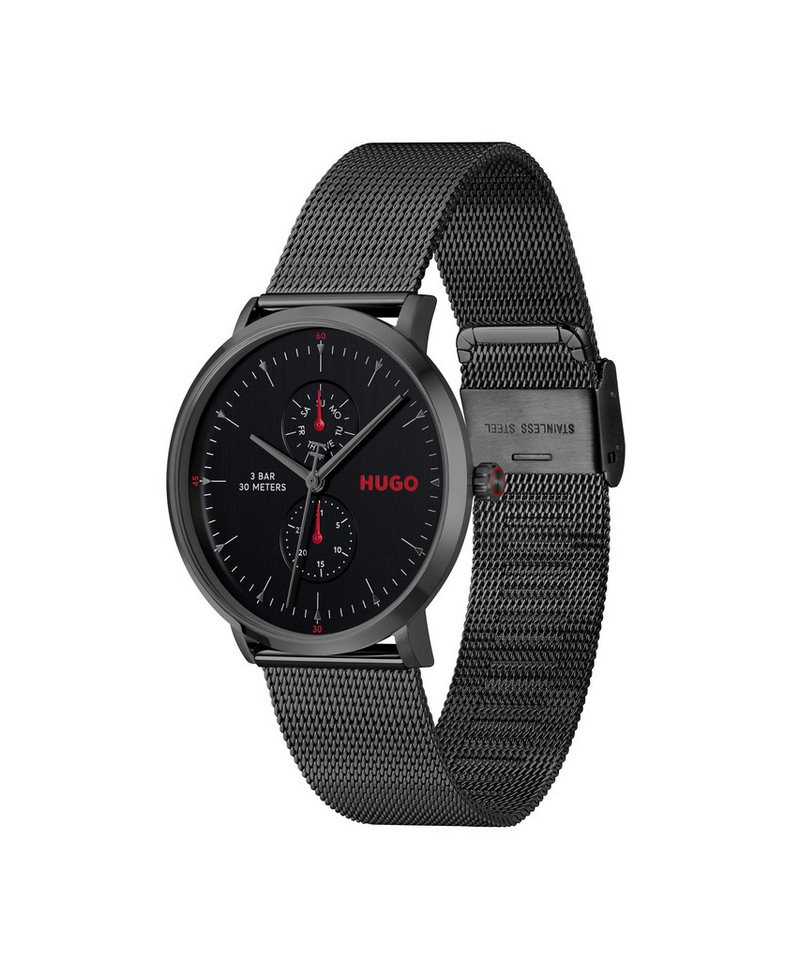 HUGO Multifunktionsuhr #STYLE 1530459, Quarzuhr, Armbanduhr, Herrenuhr, Edelstahlarmband, analog Bild 4