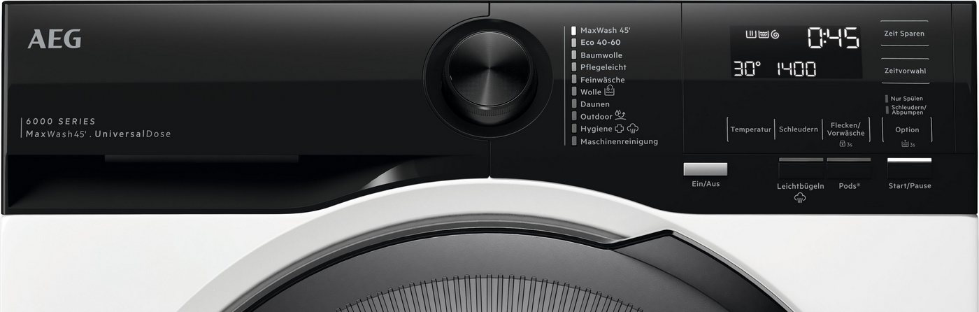 AEG Waschmaschine 6000 LR6EE49FL, 9 kg, 1400 U/min, Volle Ladung in 45 Min. – sauber dank KI WashAssist, auch mit PODS Bild 3