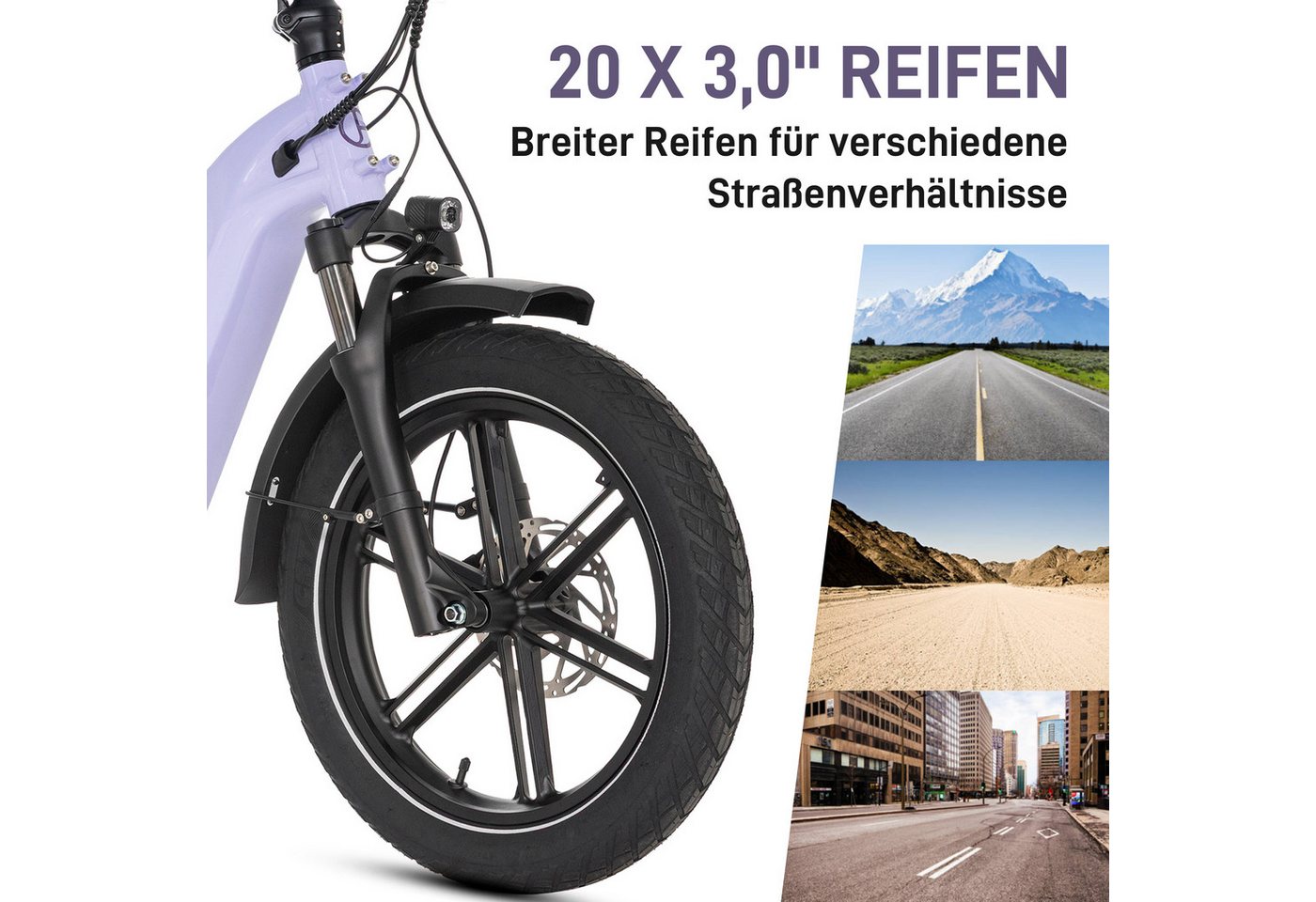 JOBOBIKE E-Bike Klapprad 20 Zoll Fatbike, 150km, Faltbarer Alurahmen, mit Bremslichtfunktion, 7 Gang Shimano, Heckmotor, 720 Wh, (Farbdisplay, Elektrofahrrad für Damen Herren, All-Terrain-E-Bike), Romer Pro, Federsattelstütze, Drehmomentsensor, hydr. Scheibenbremsen Bild 2