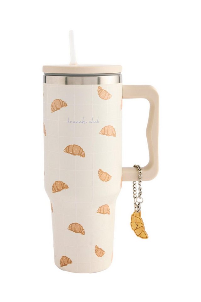 Next Trinkflasche Wasserflasche mit Trinkhalm 900 ml Brunch Club Bild 2