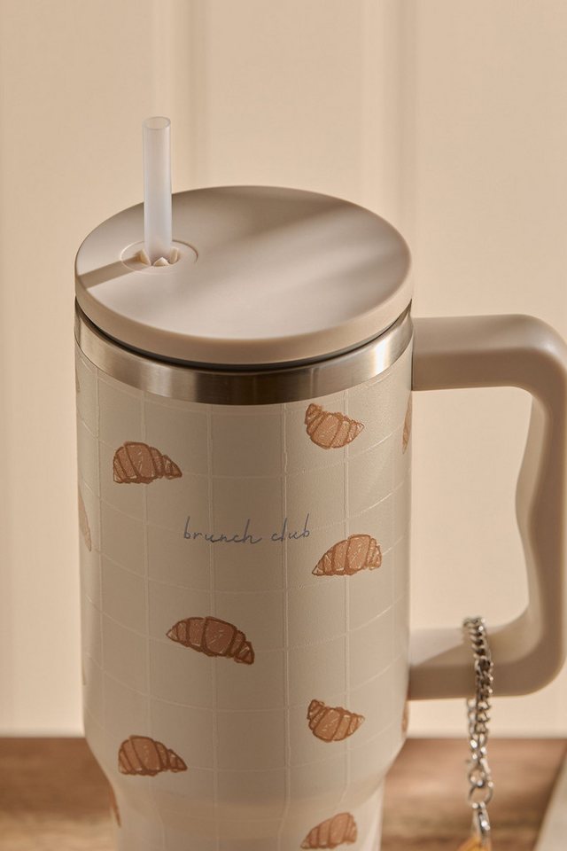 Next Trinkflasche Wasserflasche mit Trinkhalm 900 ml Brunch Club Bild 4