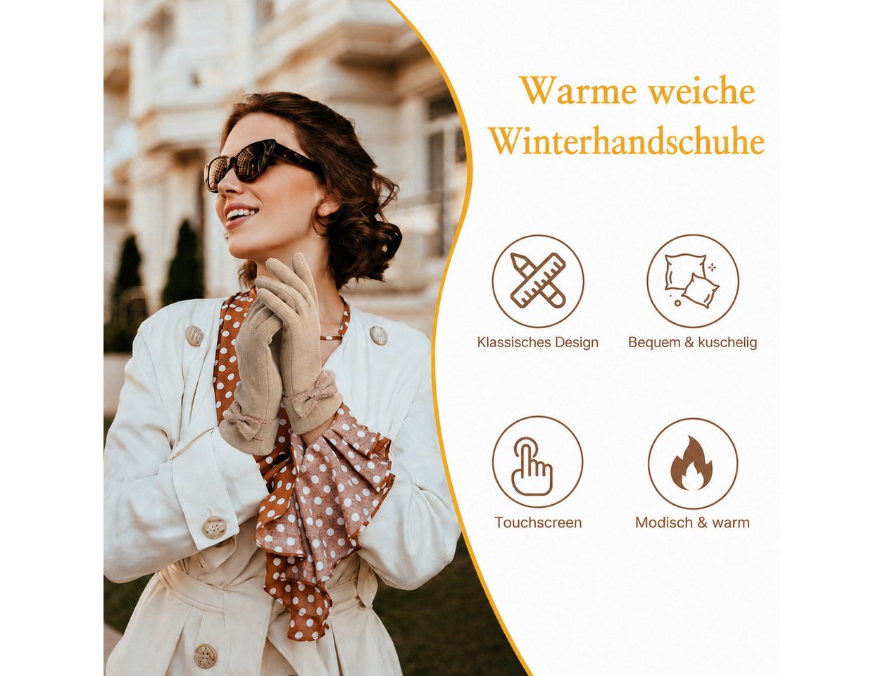 nsihing Thermohandschuhe Damen Winterhandschuhe, Warme Touchscreen Handschuhe mit Fleecefutter Winddicht & Warm, für Autofahren, Radfahren & Outdoor