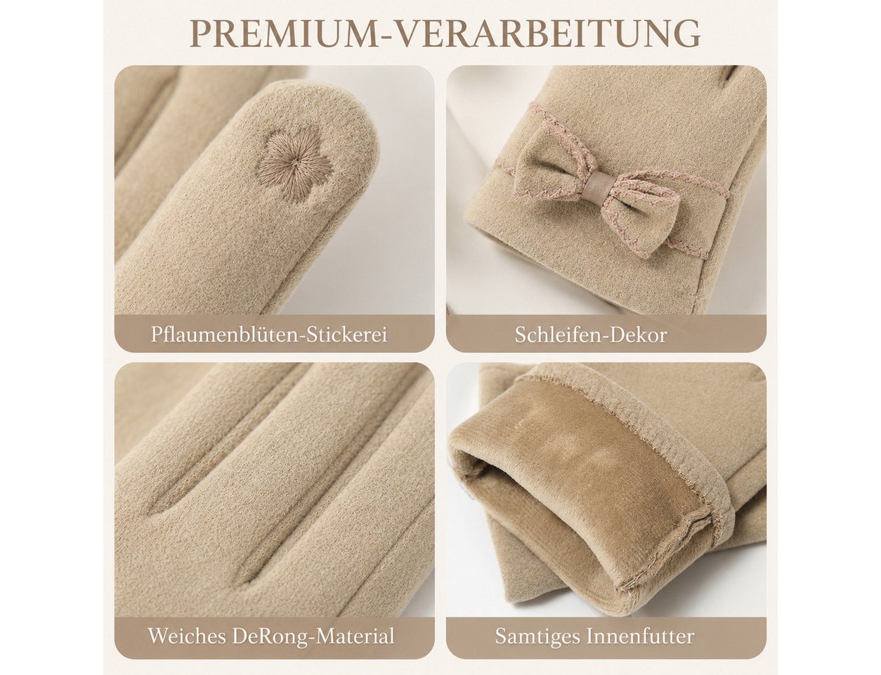 nsihing Thermohandschuhe Damen Winterhandschuhe, Warme Touchscreen Handschuhe mit Fleecefutter Winddicht & Warm, für Autofahren, Radfahren & Outdoor Bild 5