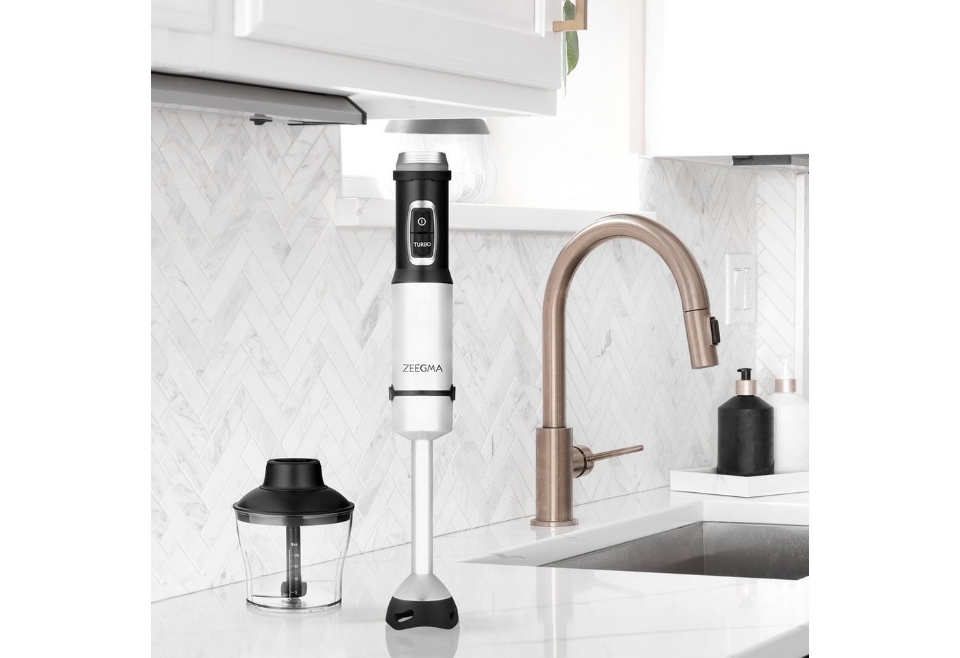 Zeegma Stabmixer Handy-Chef, 1500,00 W, Set 5in1 Metallgehäuse 17 Stufen + Turbo TOP Bild 2