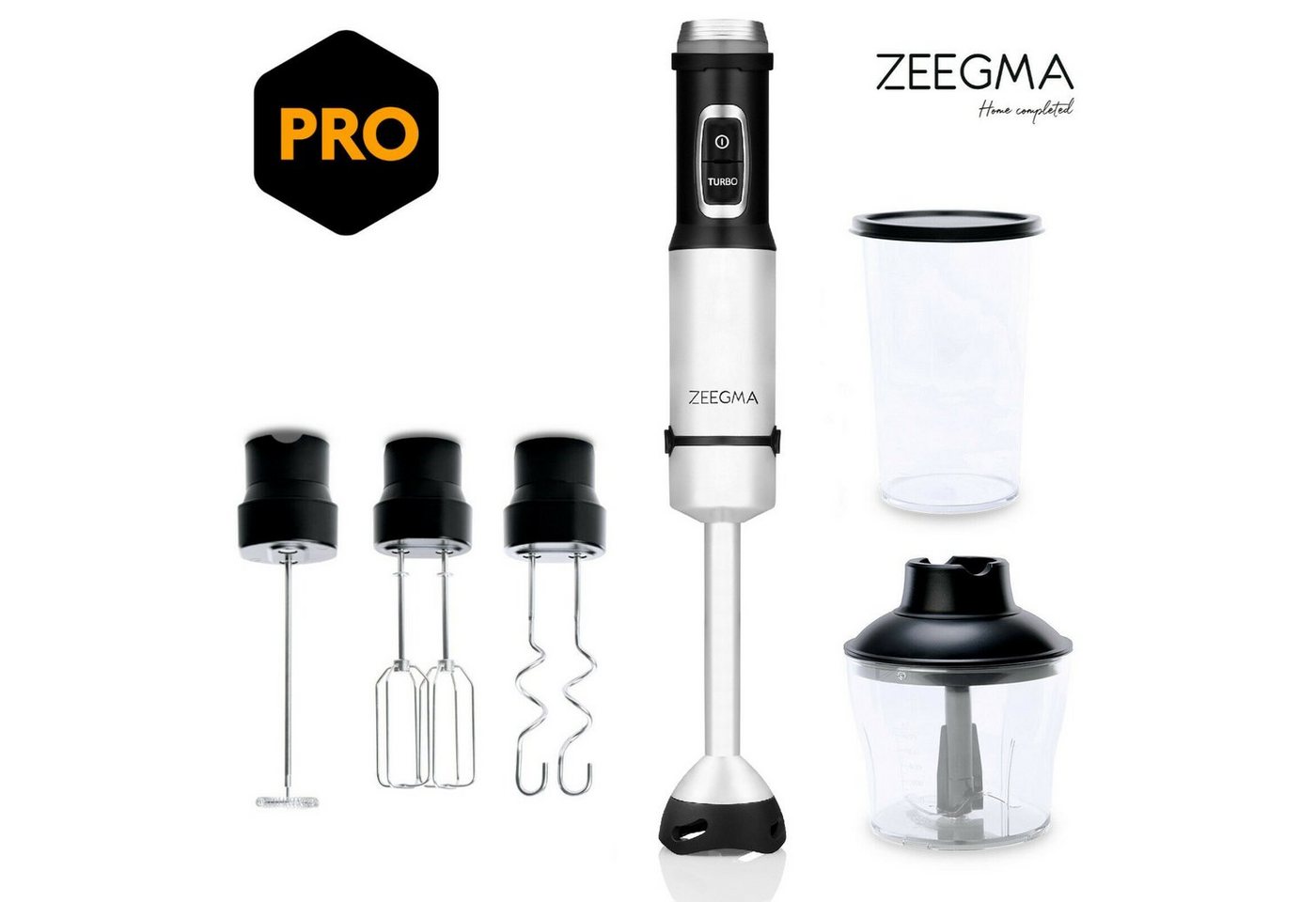 Zeegma Stabmixer Handy-Chef, 1500,00 W, Set 5in1 Metallgehäuse 17 Stufen + Turbo TOP Bild 3