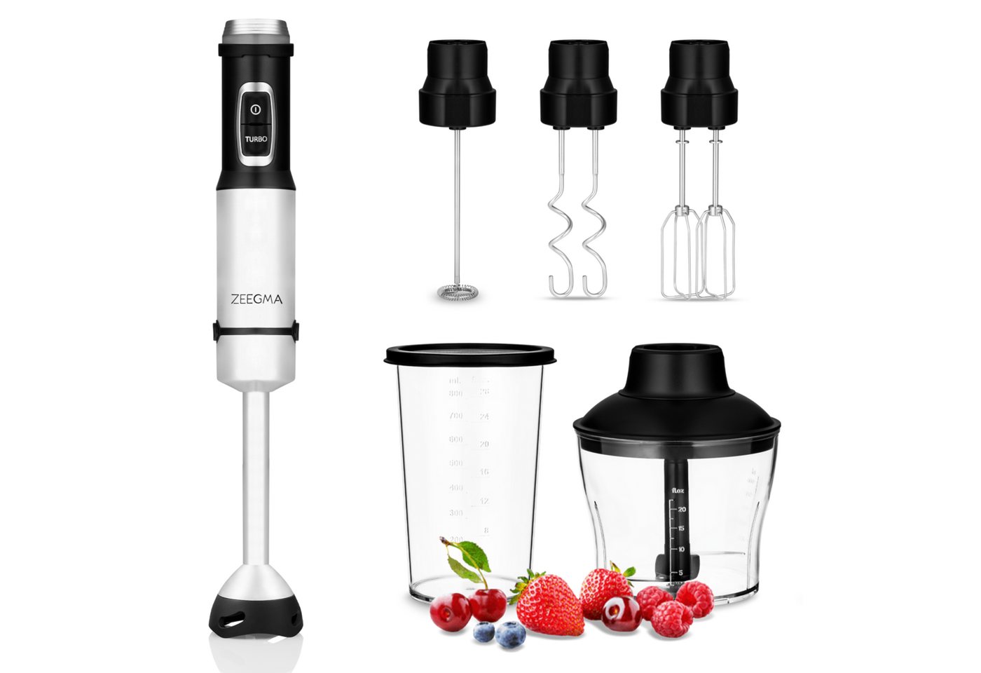 Zeegma Stabmixer Handy-Chef, 1500,00 W, Set 5in1 Metallgehäuse 17 Stufen + Turbo TOP Bild 4
