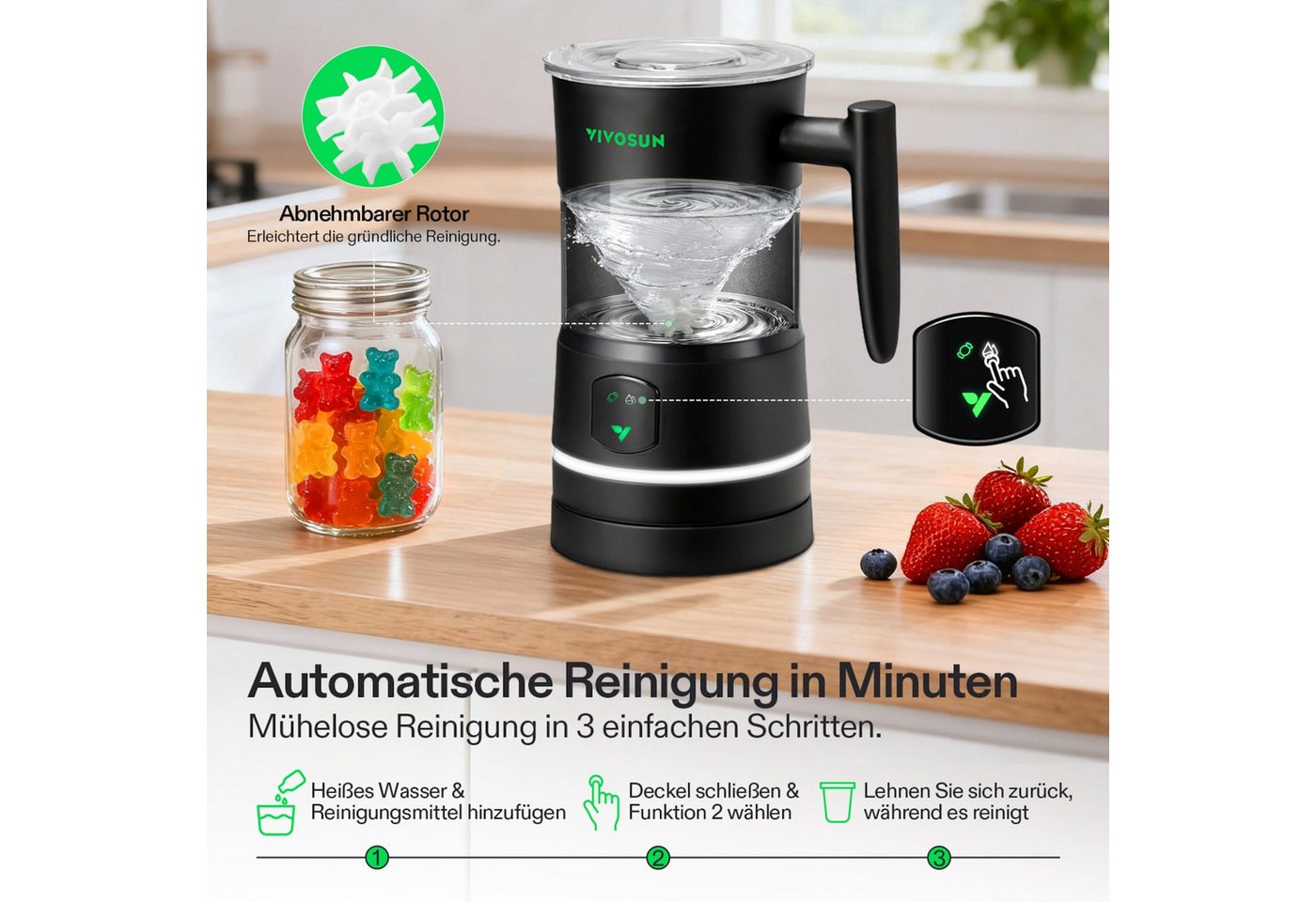VIVOSUN Küchenmaschine Süßigkeitenmaschine, 400 W, 0,4 l Schüssel, für Gummibärchen und Gelees Bild 4